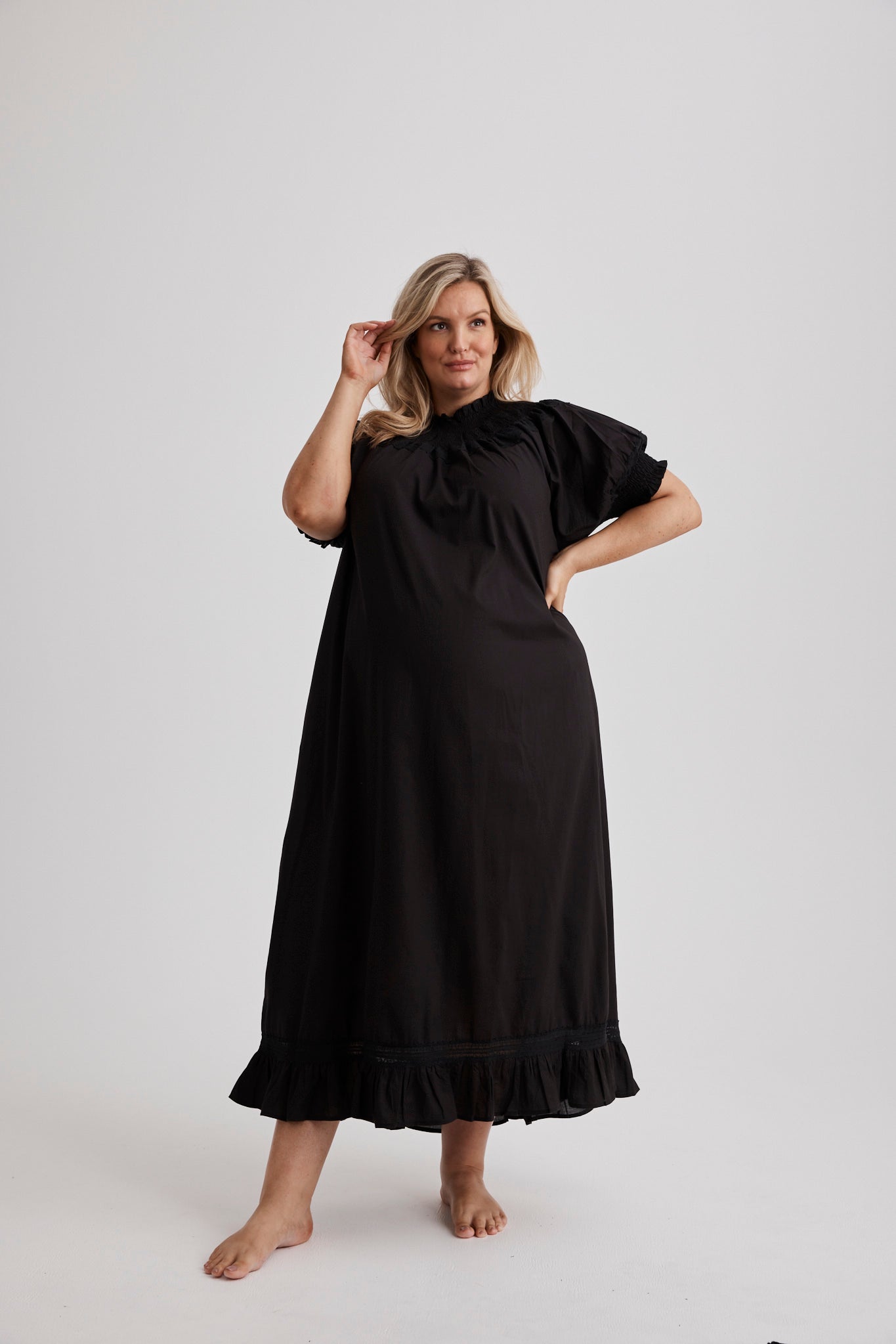 Celeste - Nightgown - Long - Black