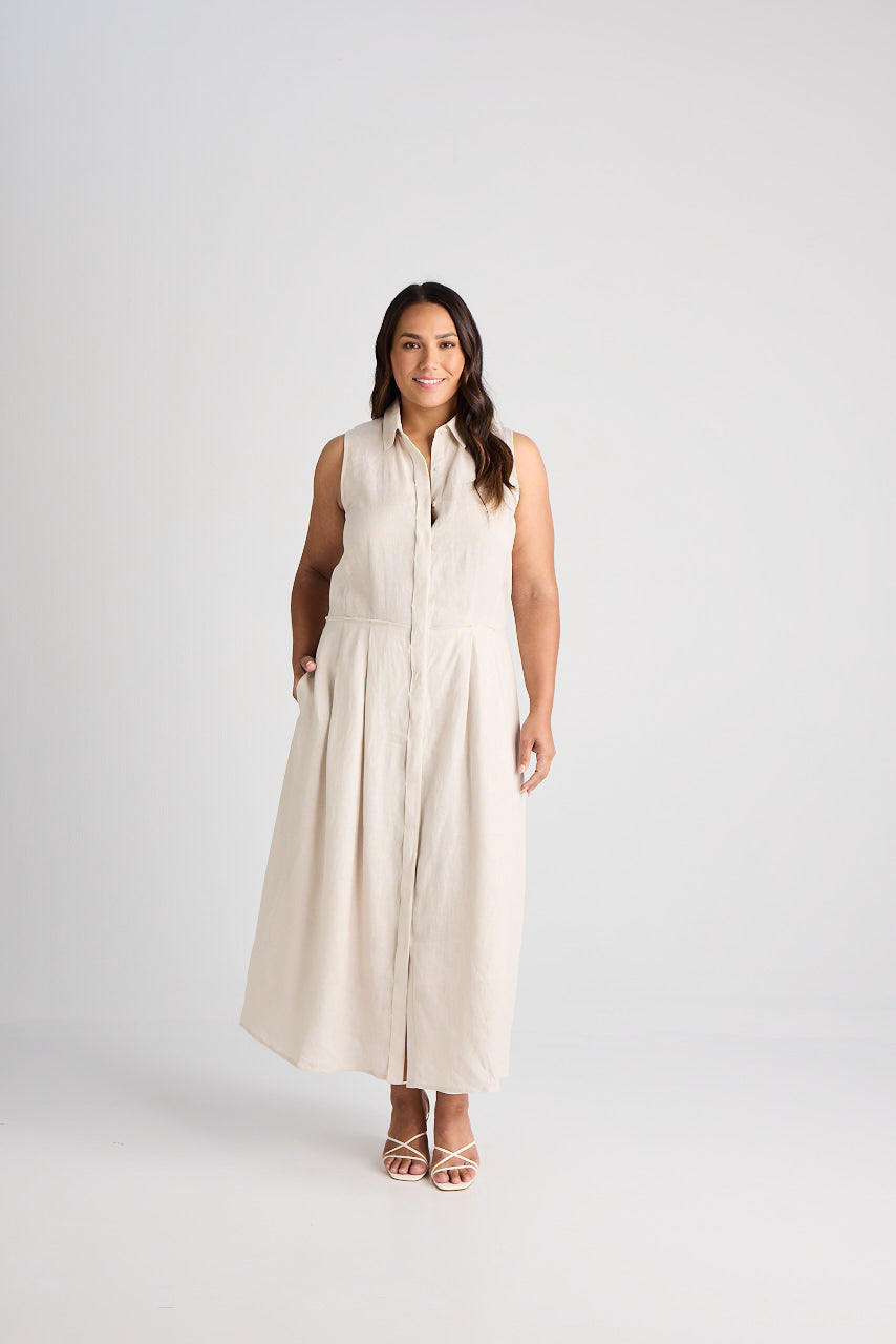 Lilli - Dress - Long - Oatmeal - Linen