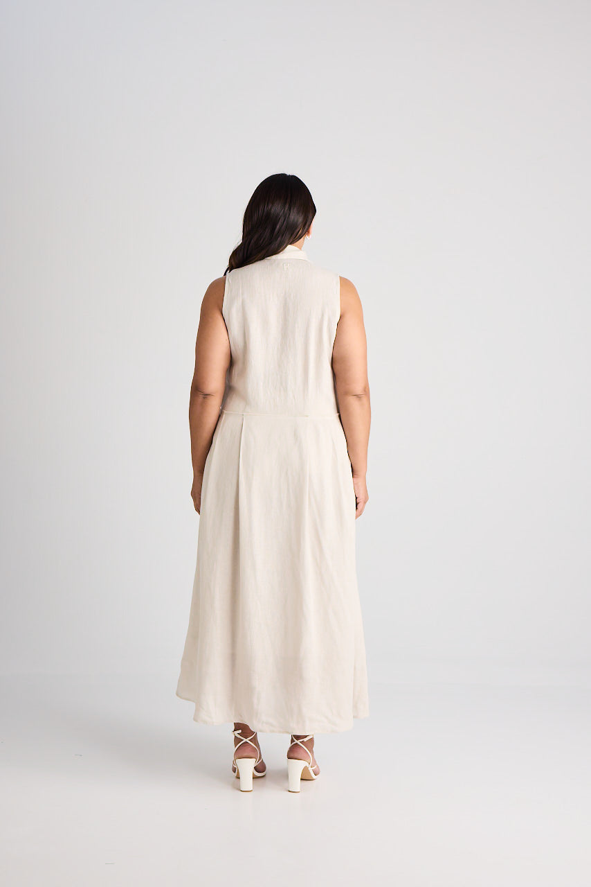 Lilli - Dress - Long - Oatmeal - Linen