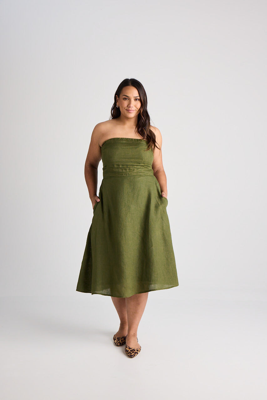 Aerin - Dress - Knee-Length - Olive