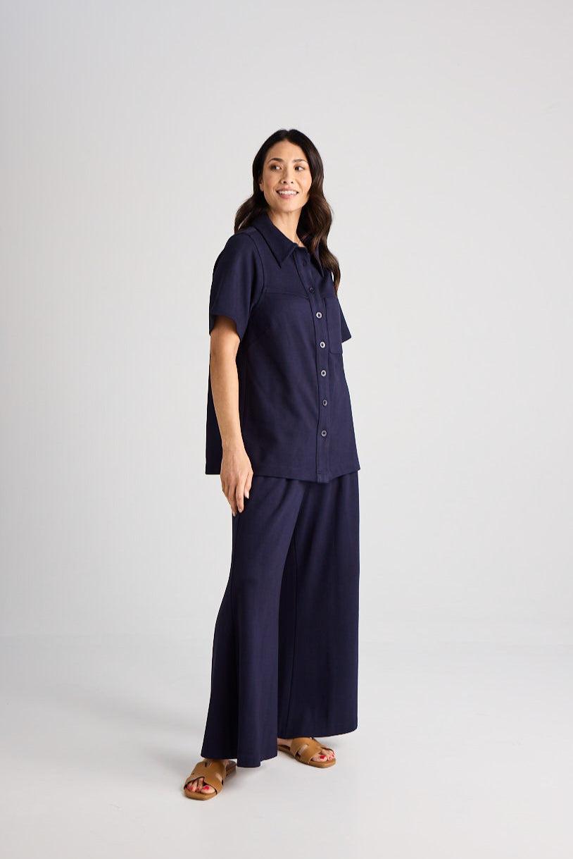 Jacqui - Shirt - Short Sleeve - Navy