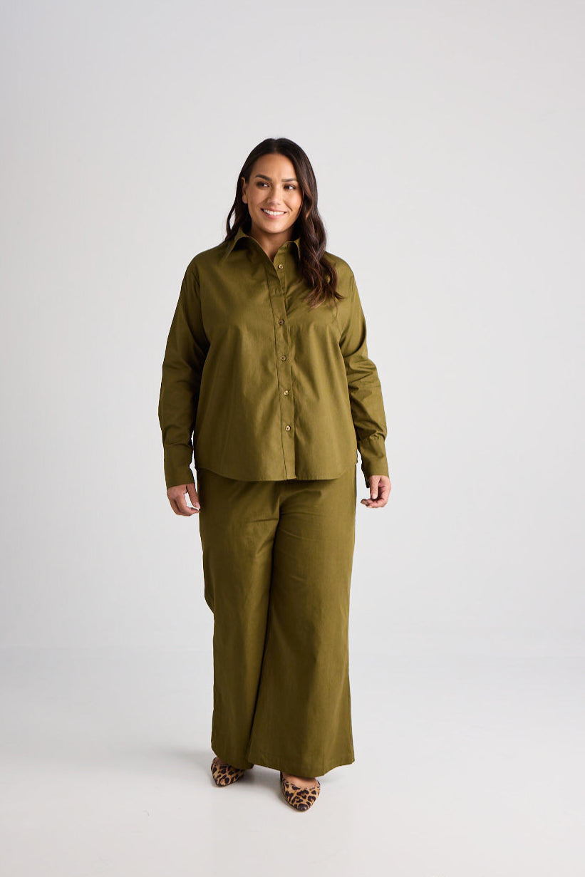 Additional view of Emma Pants Olive by Hank & Hera