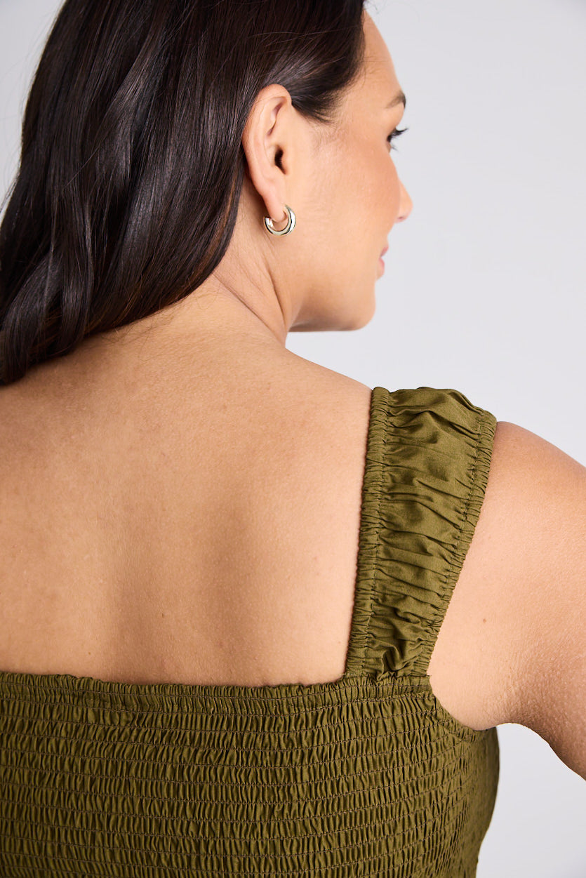 Jamie - Dress - Midi - Olive