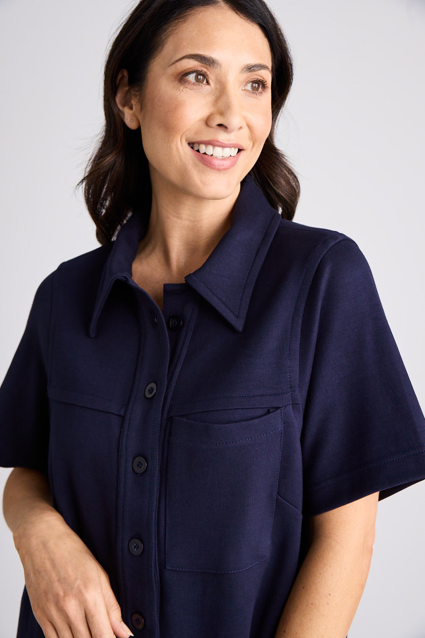 Jacqui - Shirt - Short Sleeve - Navy