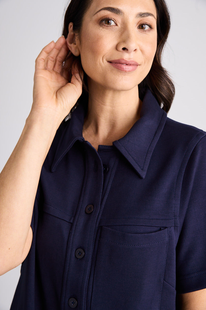 Jacqui - Shirt - Short Sleeve - Navy