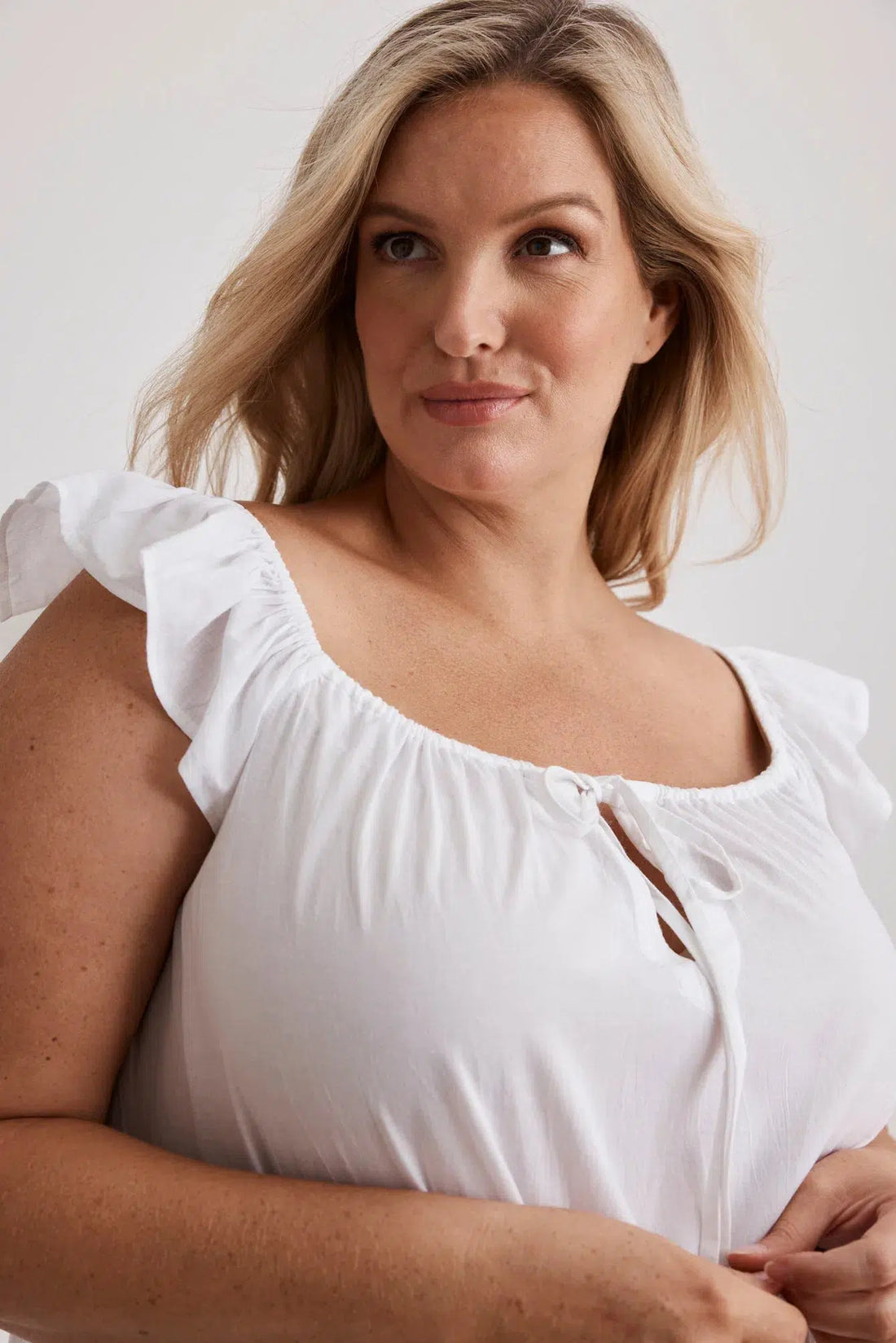 Aurora - Nightgown - Long - White-Nightdress | XS- | Hank & Hera