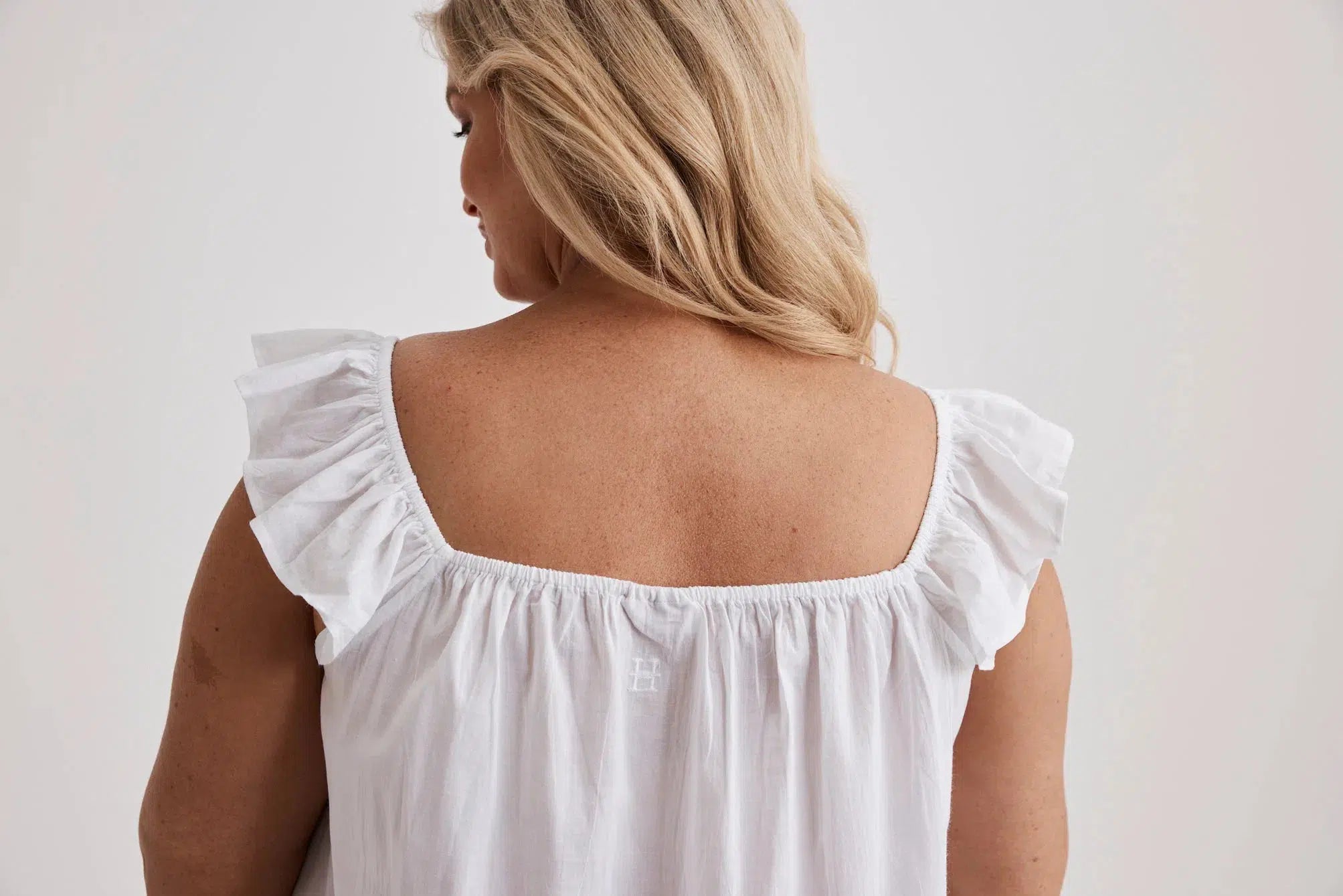 Aurora - Nightgown - Long - White-Nightdress | XS- | Hank & Hera