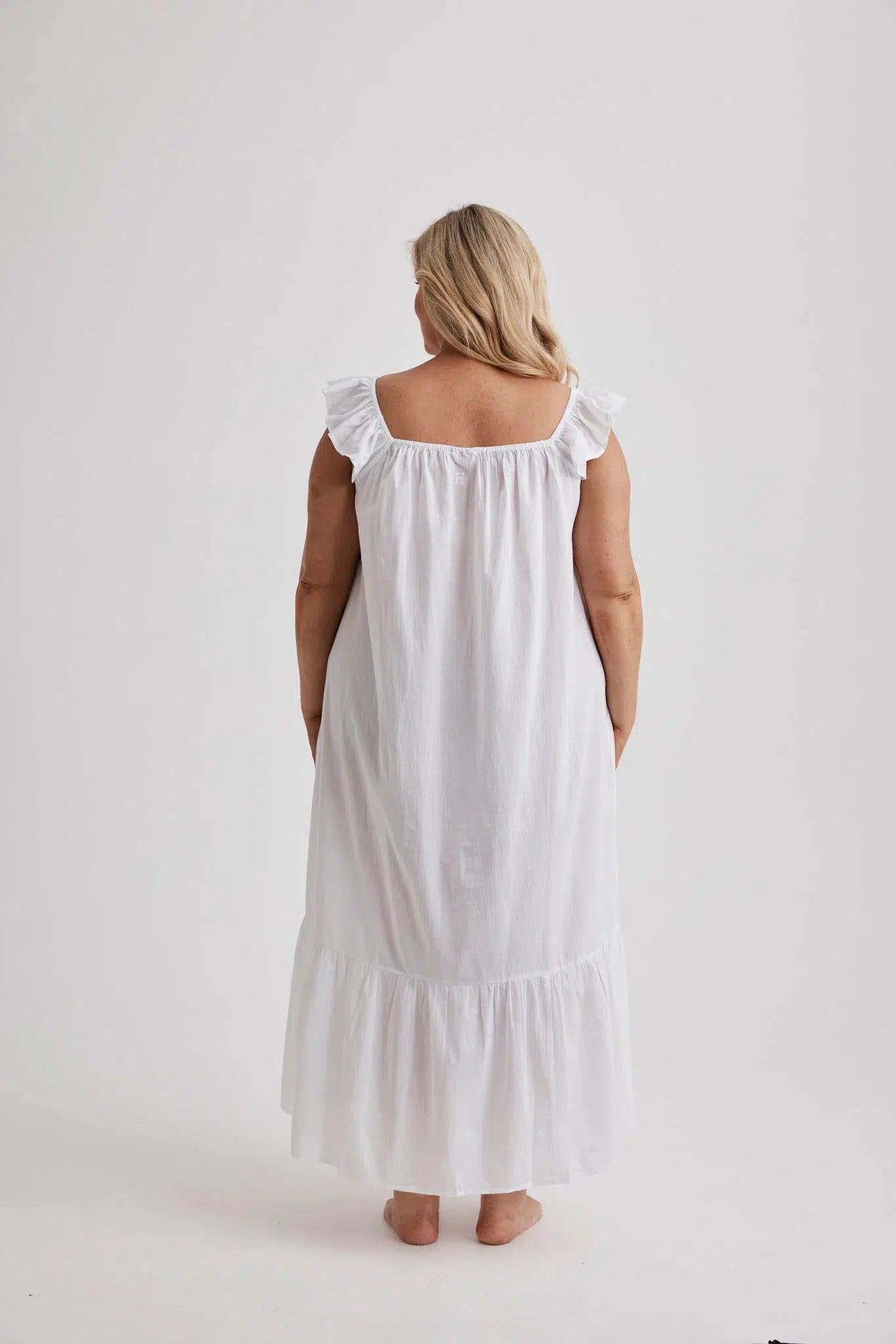 Aurora - Nightgown - Long - White-Nightdress | XS- | Hank & Hera
