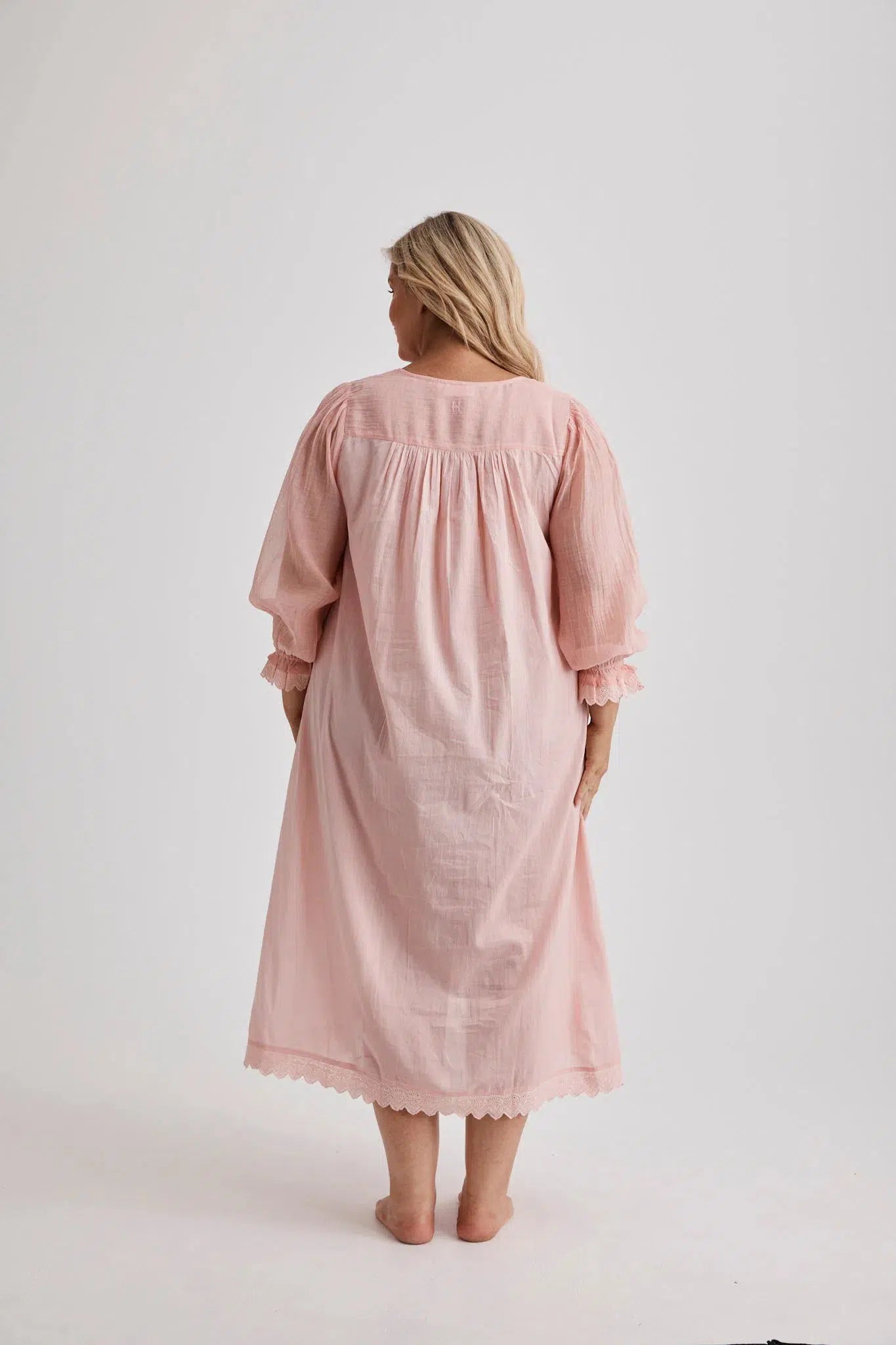 Barbara - Nightgown - Long - Pink-Nightdress | XS- | Hank & Hera