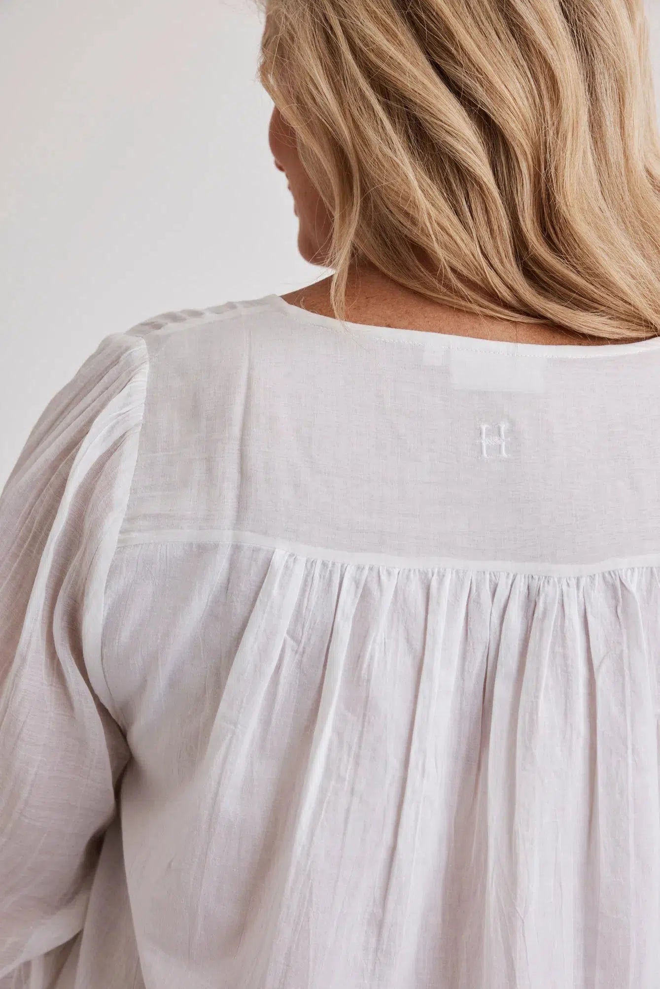 Barbara - Nightgown - Long - White-Nightdress | XS- | Hank & Hera