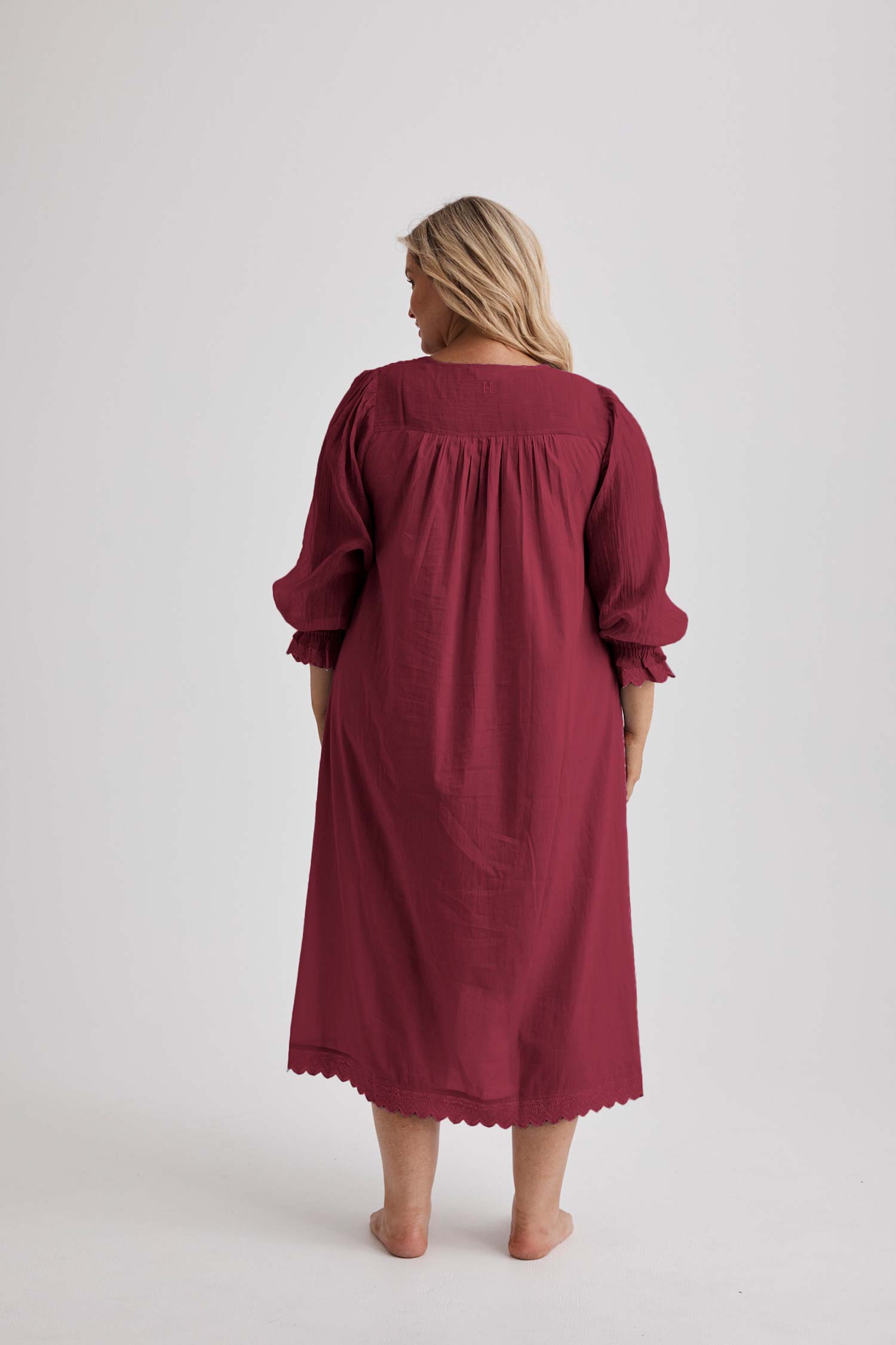 Barbara - Nightgown - Long - Burgundy