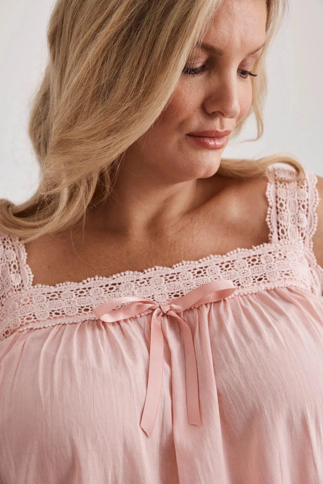 Deborah - Nightie - Mid Length - Pink-Nightie | XS- | Hank & Hera