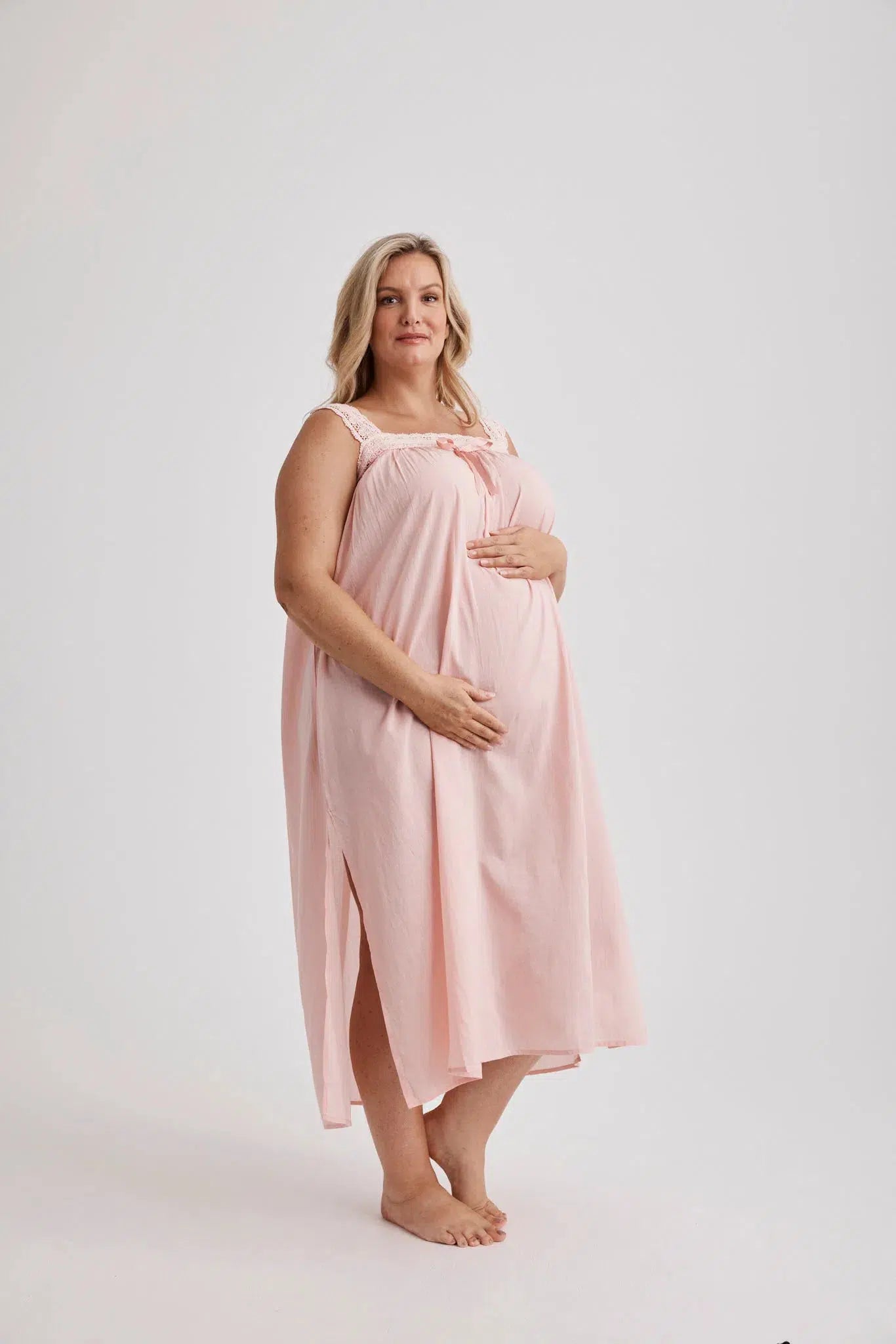 Deborah - Nightie - Mid Length - Pink-Nightie | XS- | Hank & Hera
