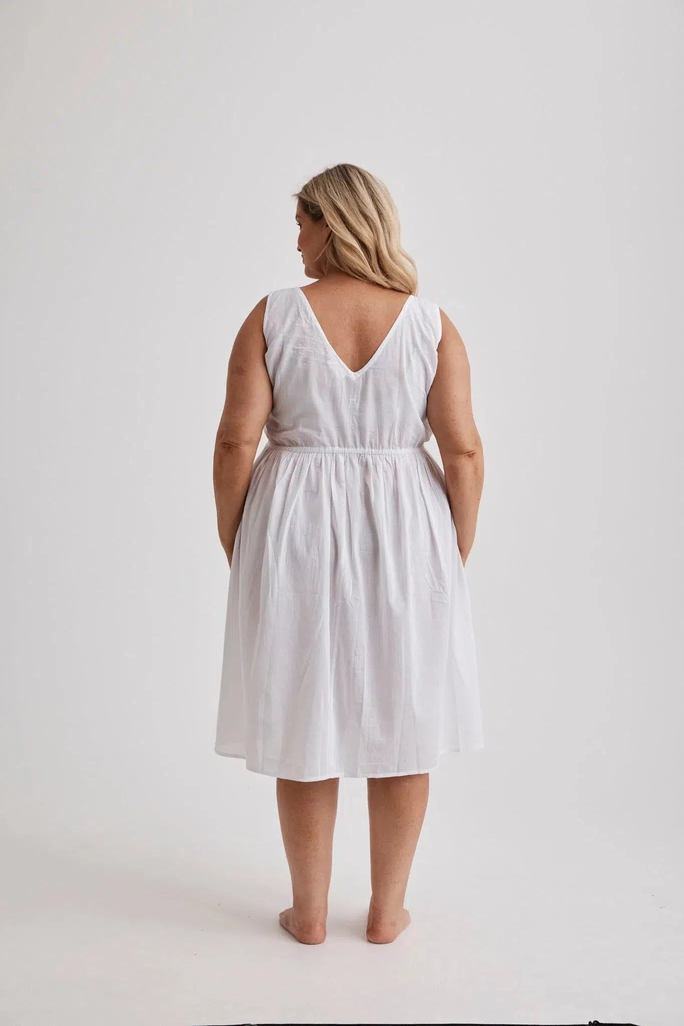 Elizabeth - Nightie - Short - Cotton - White-Nightie | XS- | Hank & Hera