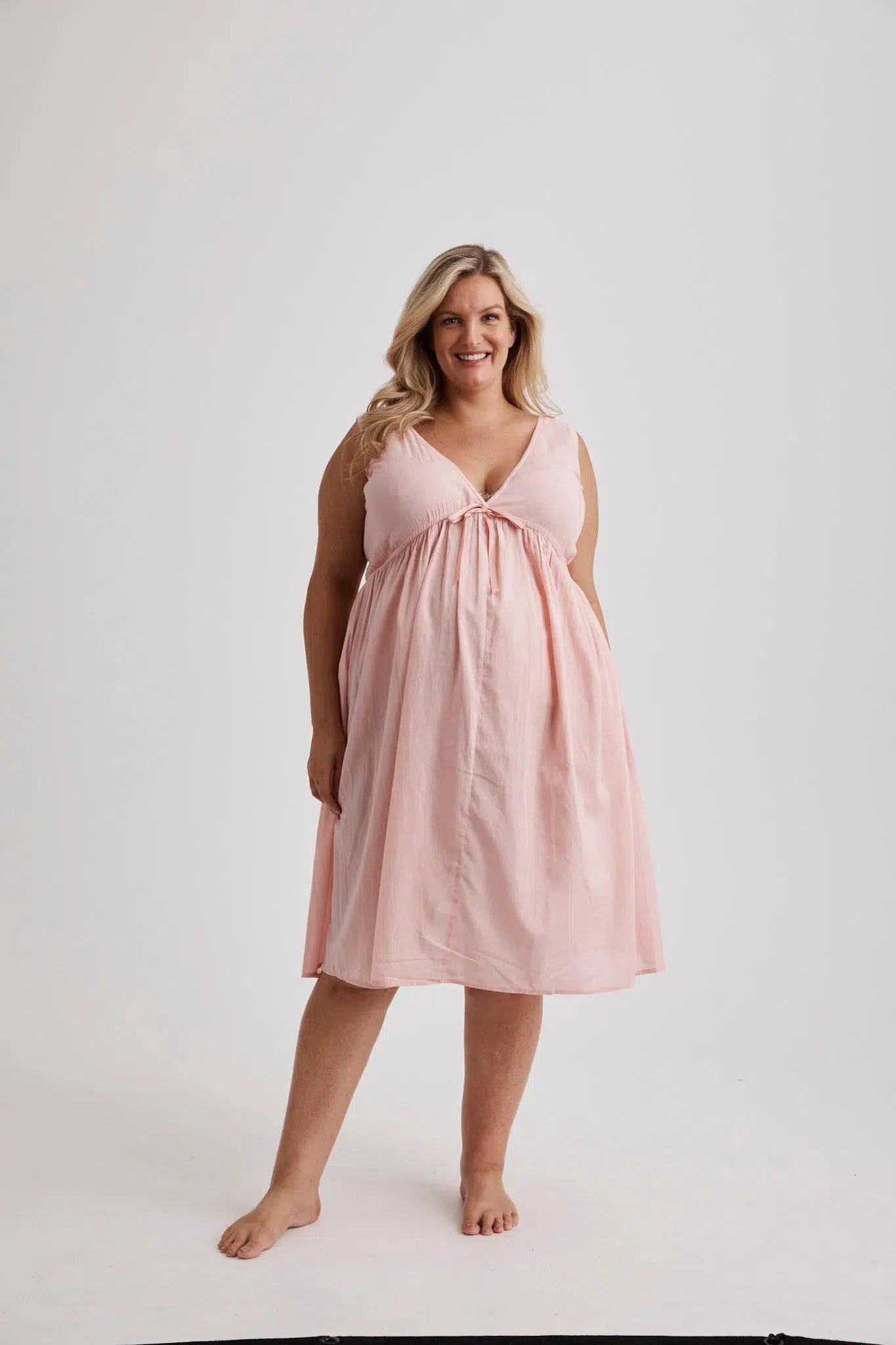 Elizabeth - Nightie - Short - Cotton&Silk - Pink-Nightie | XS- | Hank & Hera