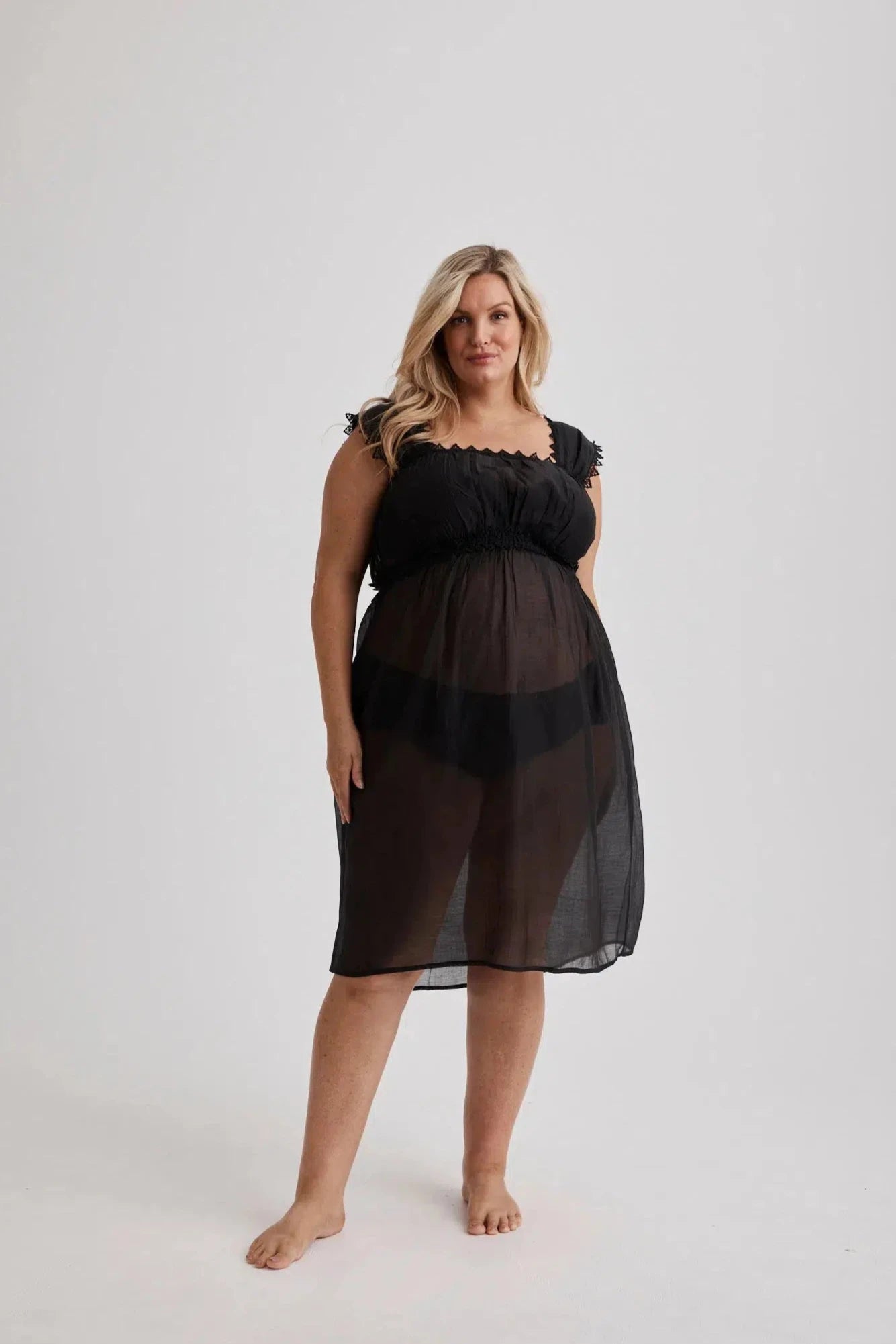 Grace Black Nightgown Silk & Cotton Elegance Hank & Hera Grace Black Nightgown Silk & Cotton Elegance Hank & Hera