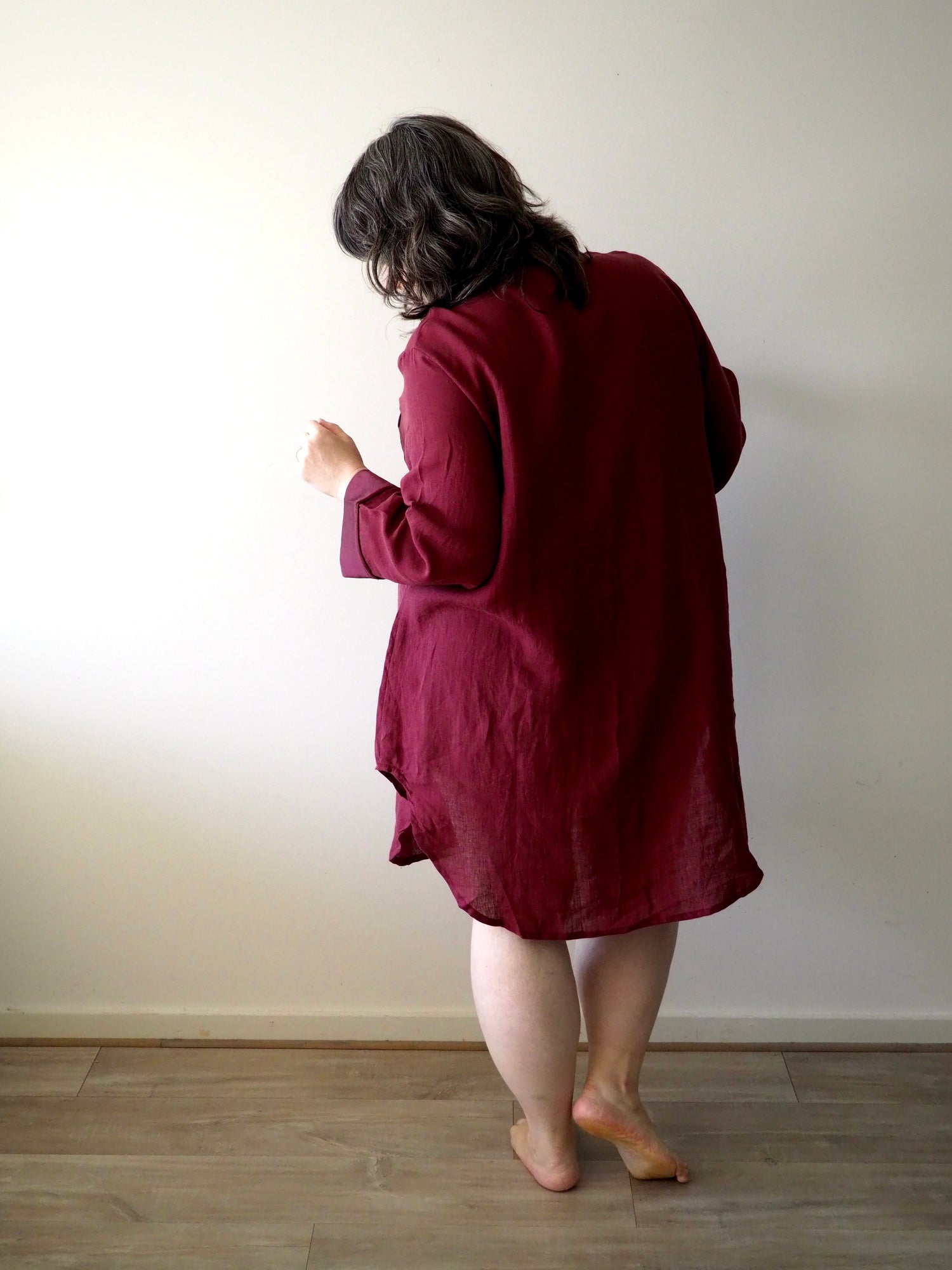 Melanie - Shirt Nightdress - Burgundy