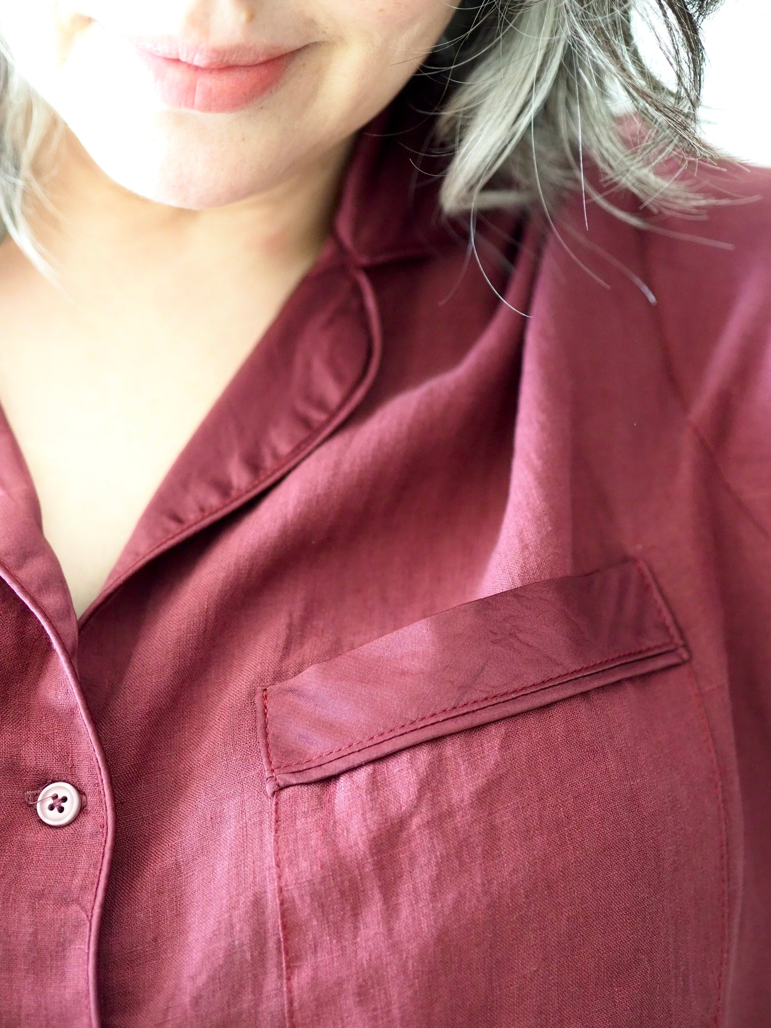 Melanie - Shirt Nightdress - Burgundy