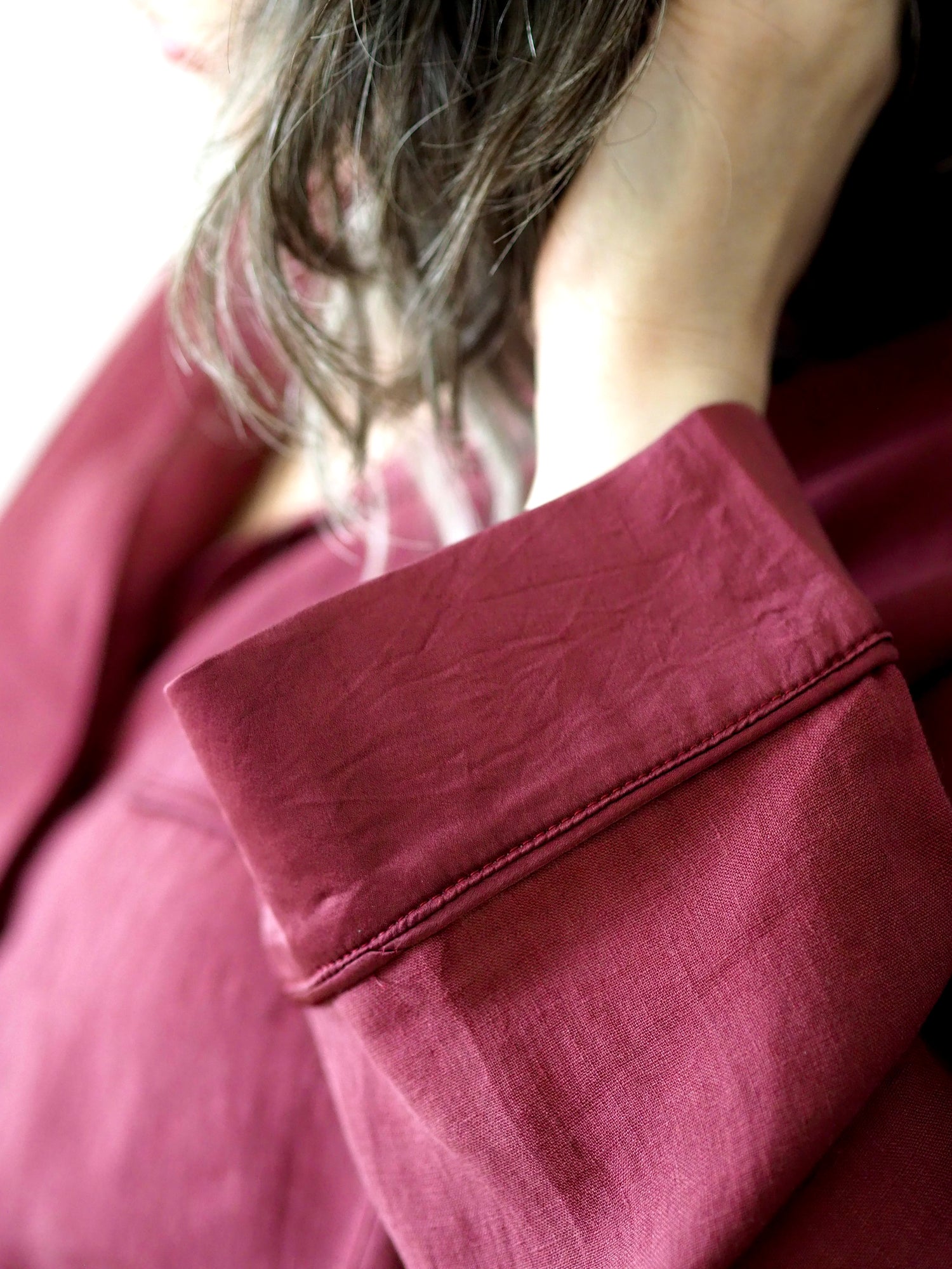Melanie - Shirt Nightdress - Burgundy