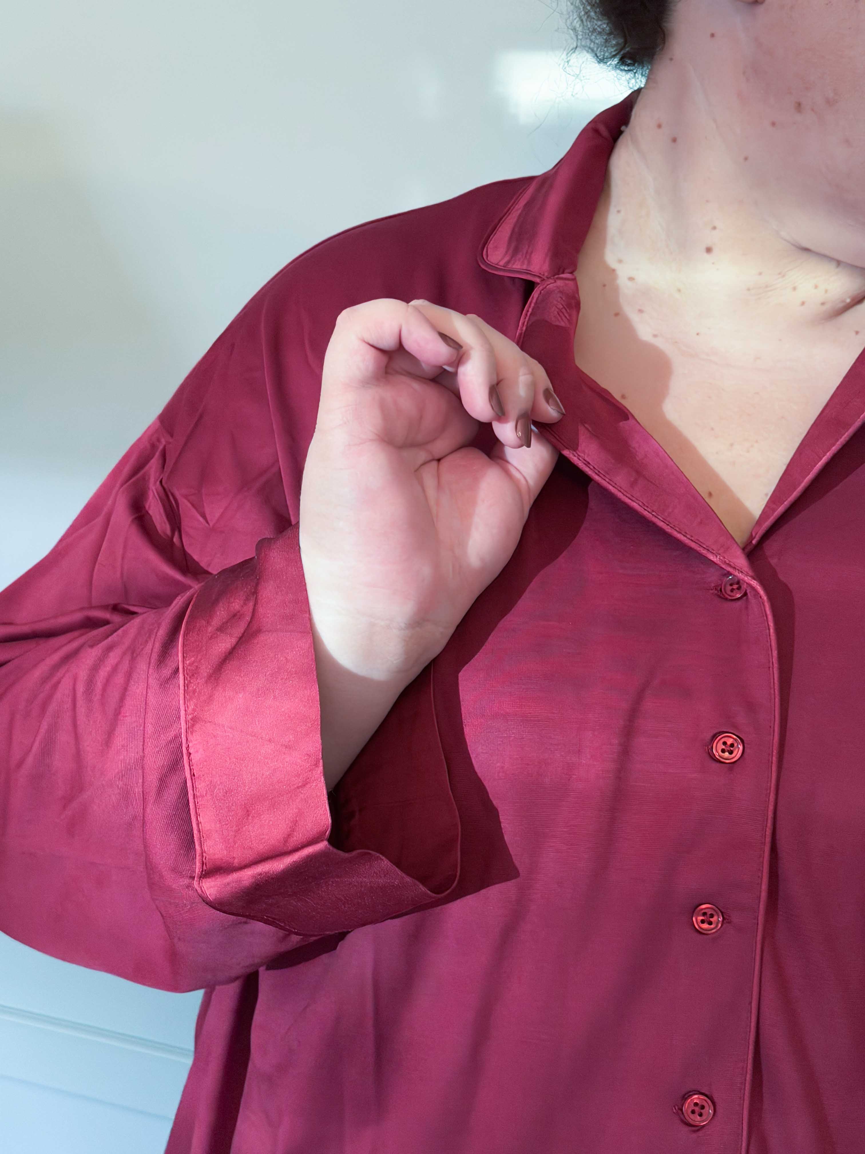 The Hebe Pyjama Set - Burgundy