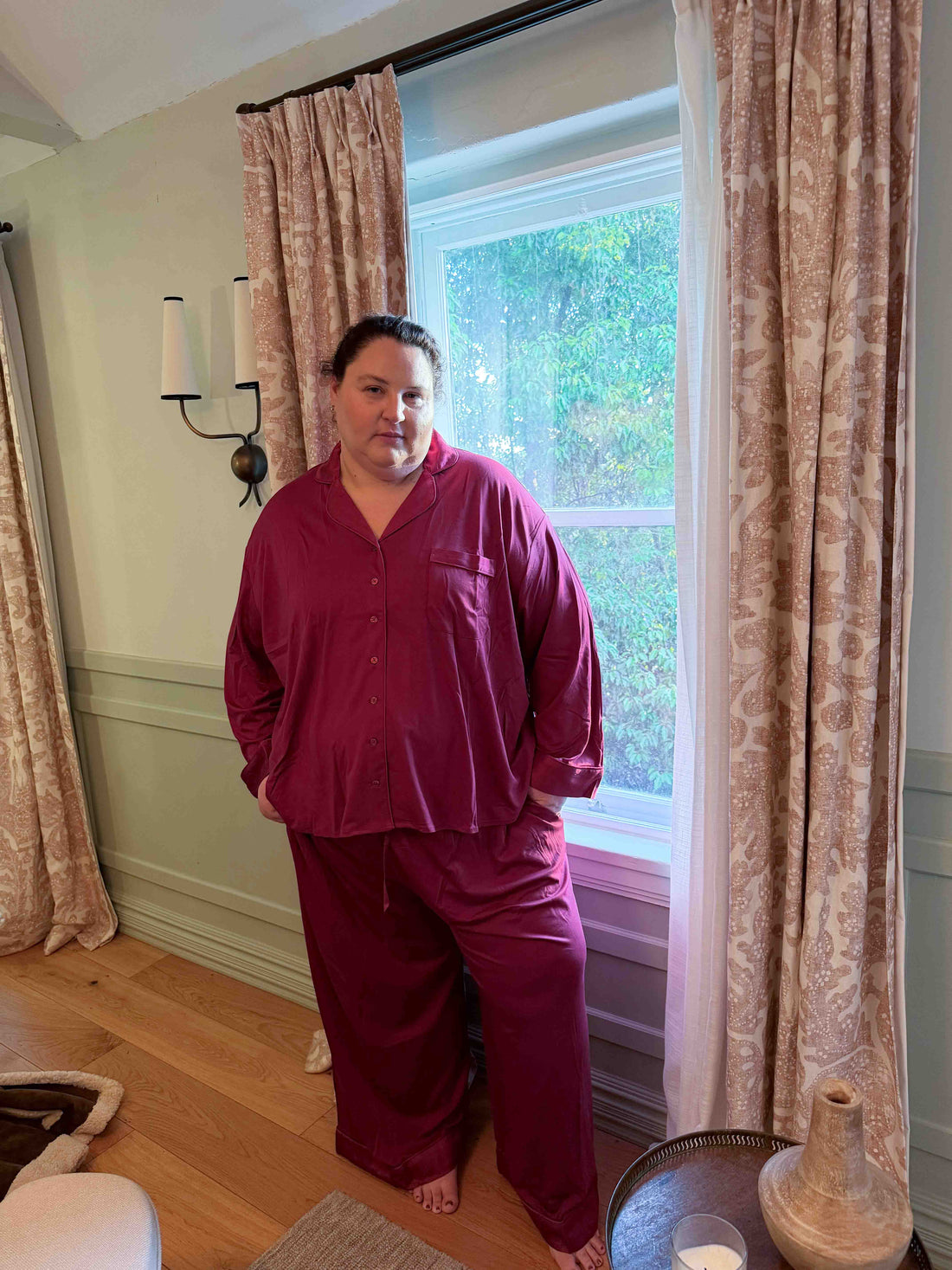 The Hebe Pyjama Set - Burgundy