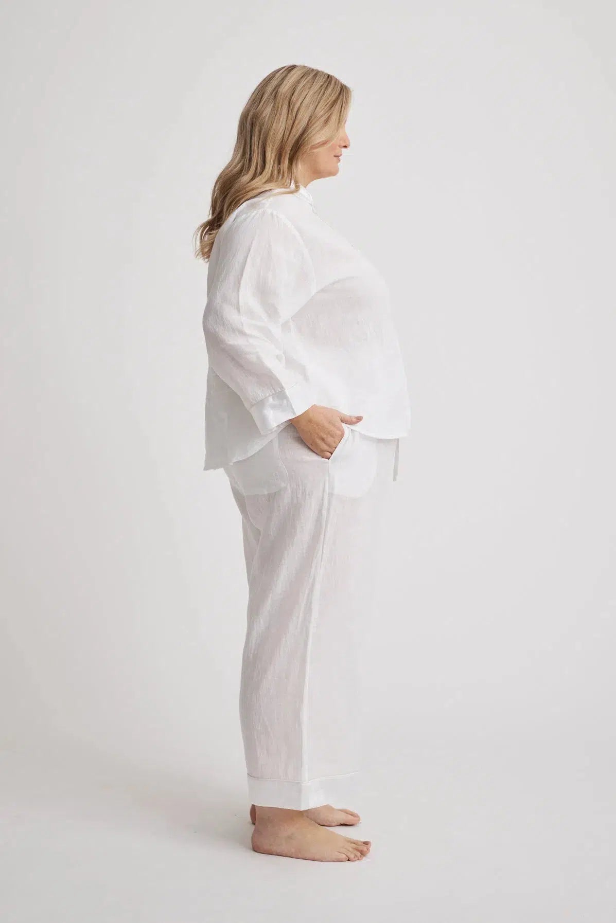 Hera - Pajama Pant - White- | - | Hank & Hera