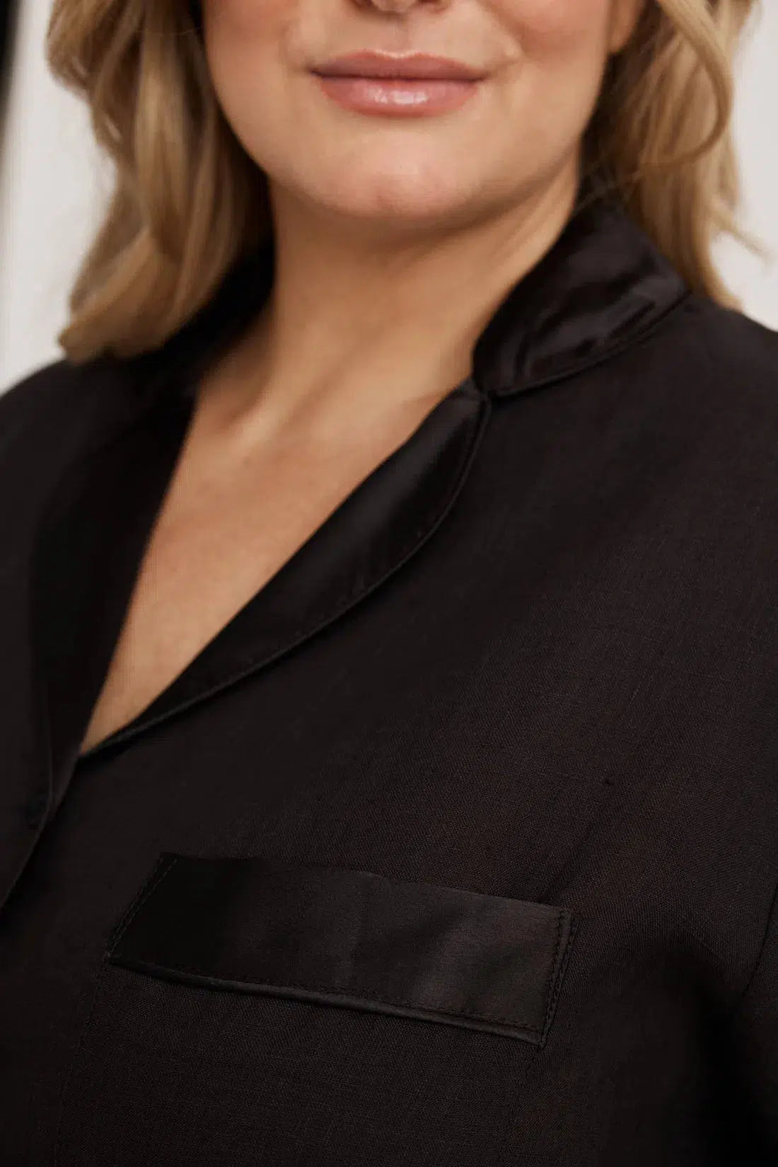 Hera - Pajama Shirt - Short Sleeve - Black- | - | Hank & Hera