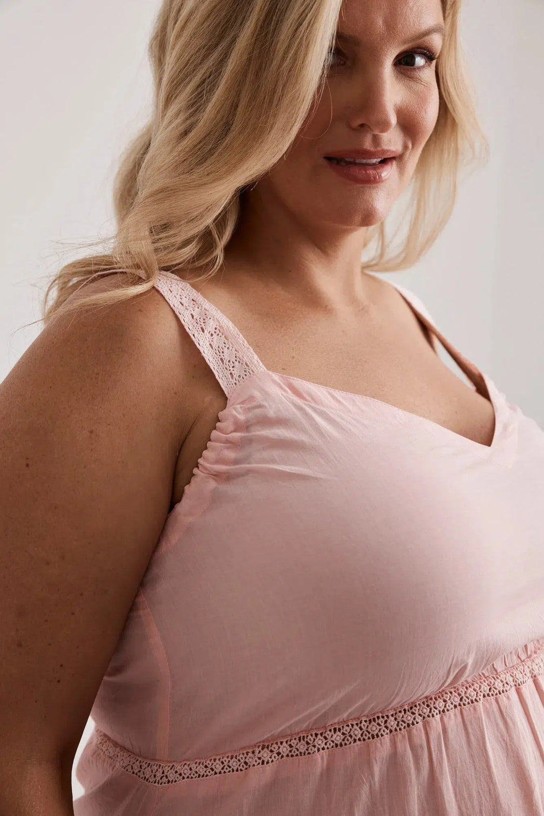 Jessica - Nightie - Mid Length - Pink-Nightie | XS- | Hank & Hera