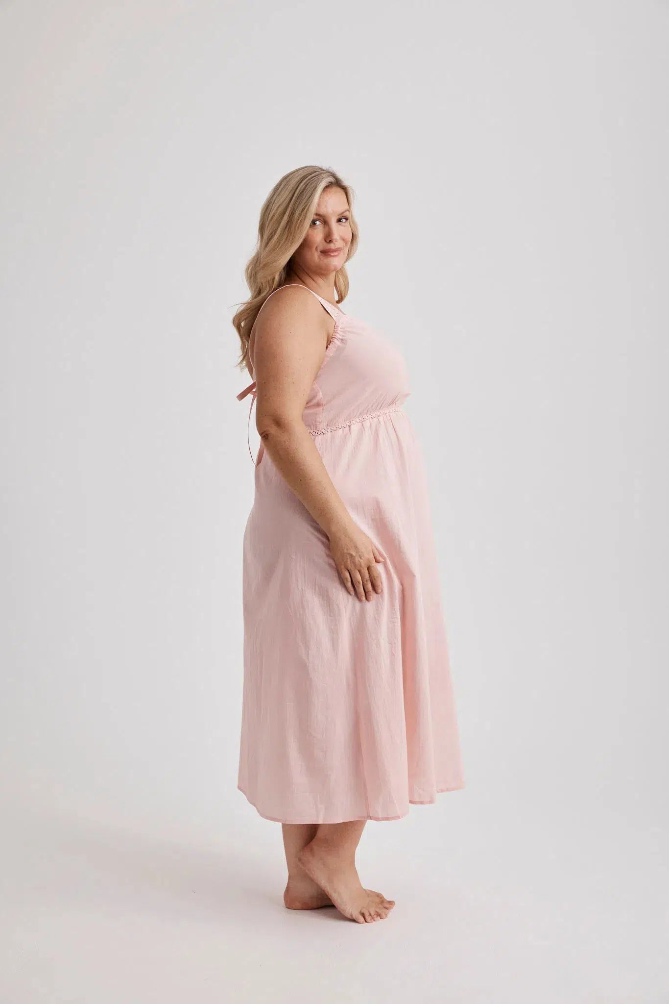 Jessica - Nightie - Mid Length - Pink-Nightie | XS- | Hank & Hera
