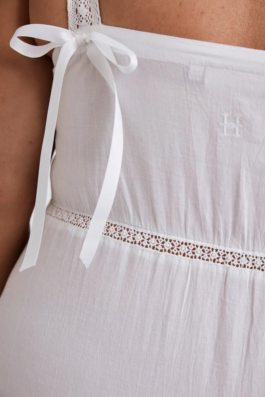 Jessica - Nightie - Mid Length - White-Nightie | XS- | Hank & Hera