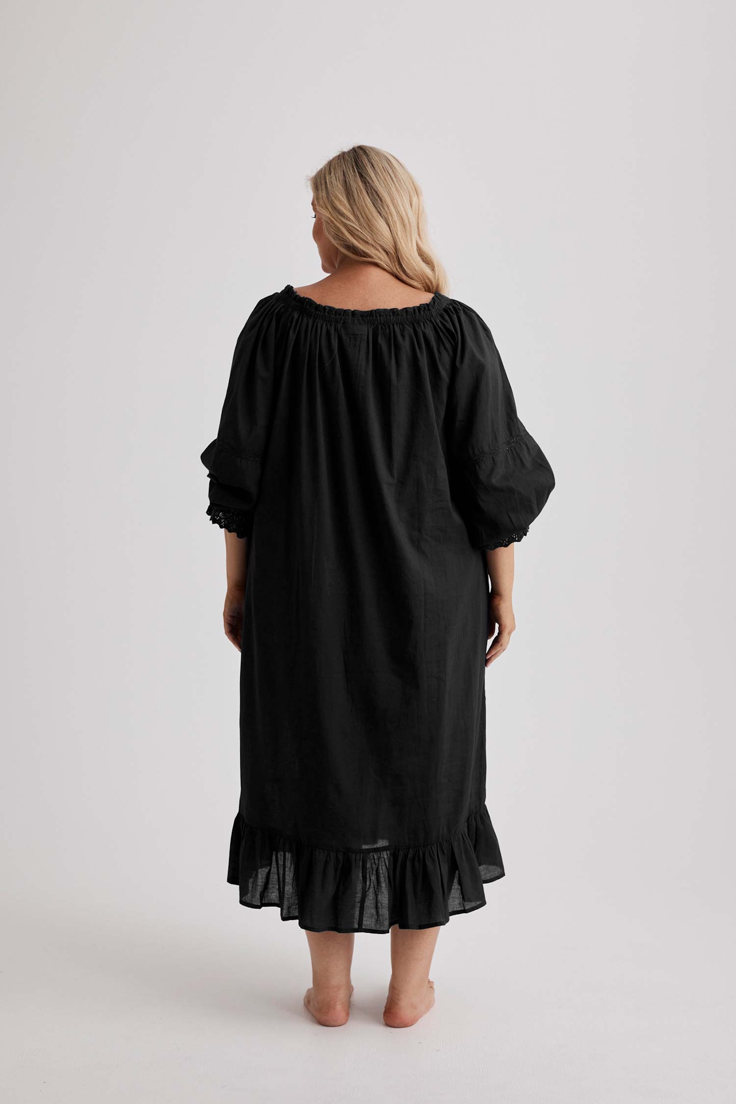 Kareena Nightgown - Cotton - Black