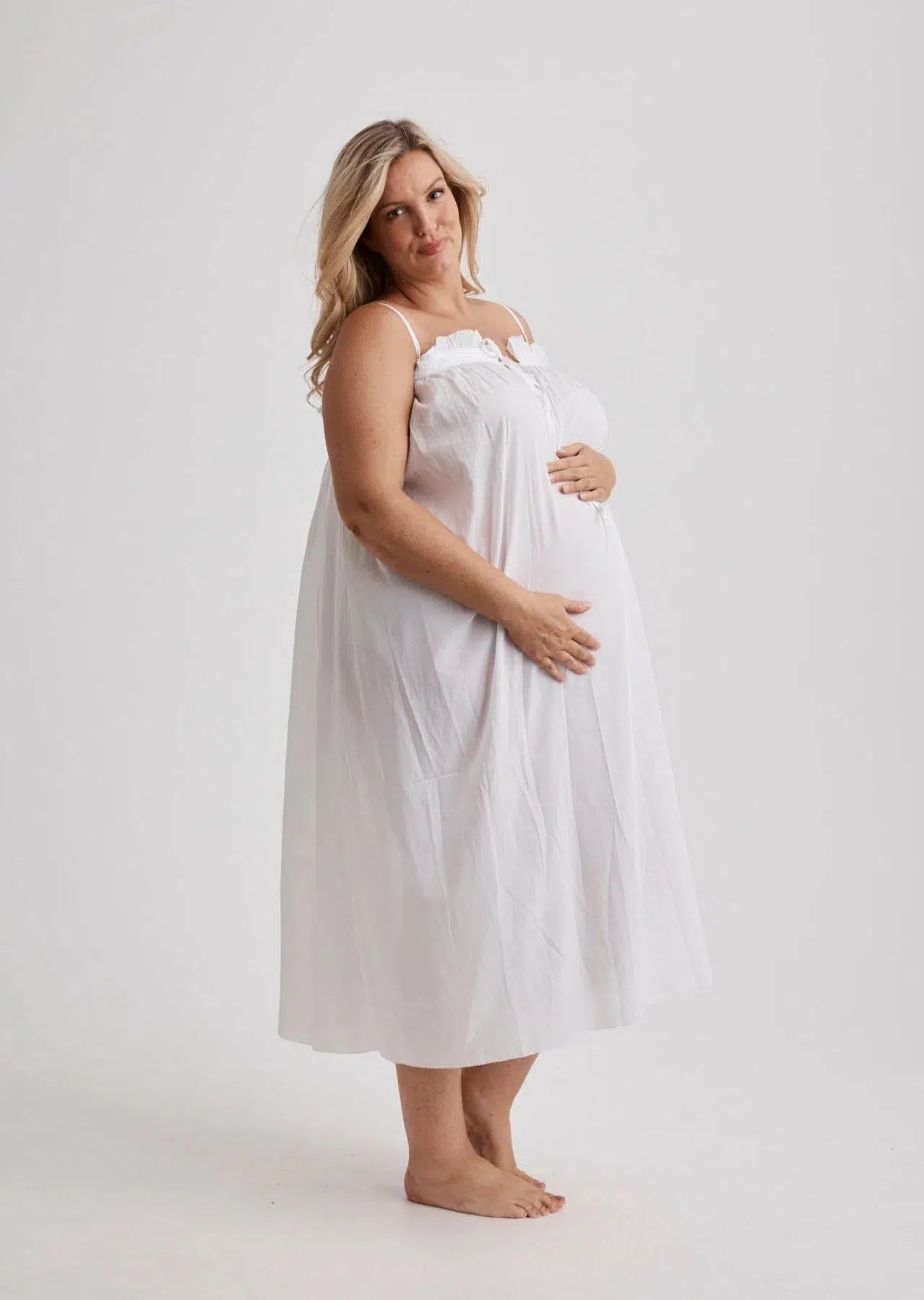 Katie - Nightdress - Long - White-Nightdress | XS- | Hank & Hera