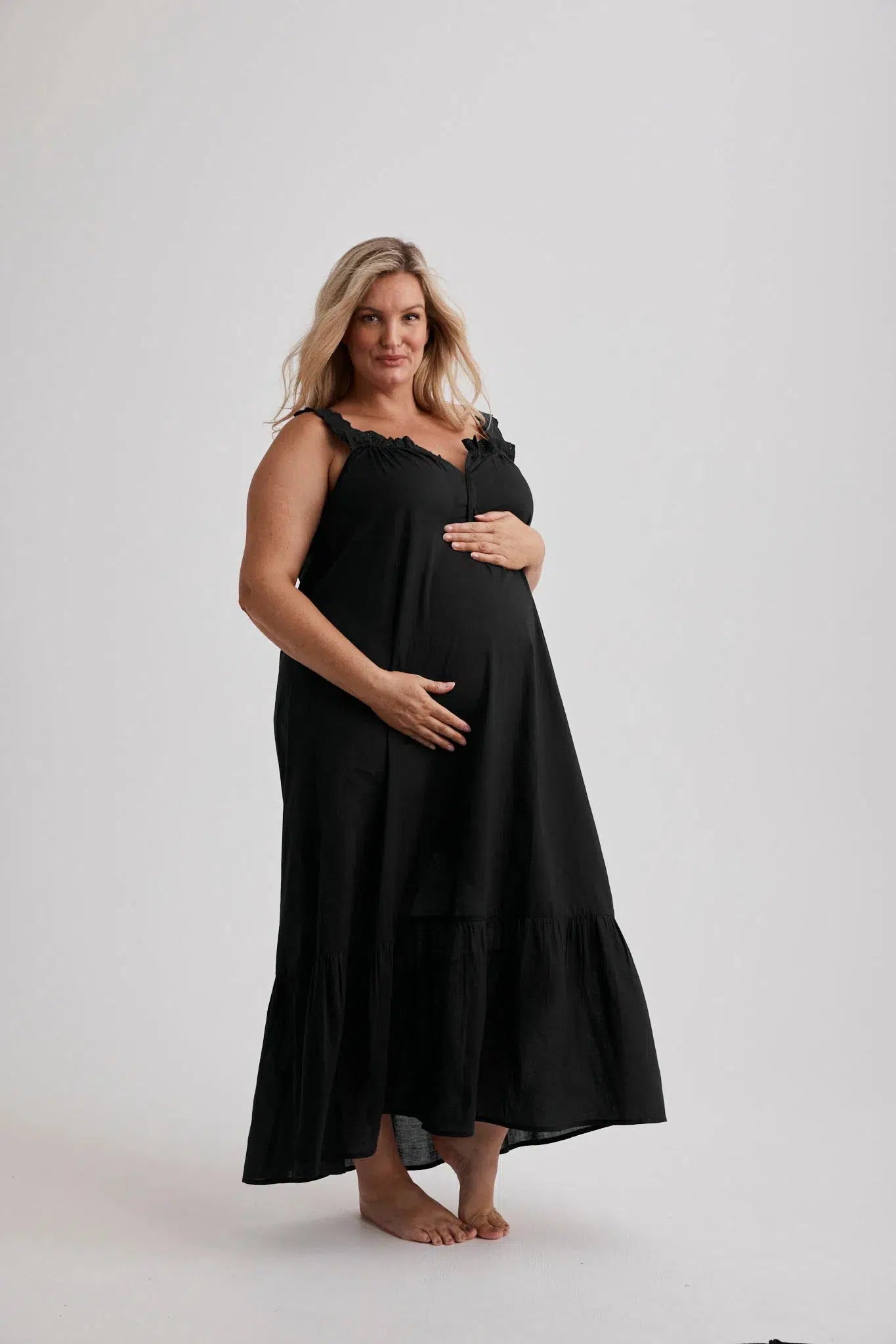 Lauren - Nightdress - Long - Black-Nightdress | XS- | Hank & Hera