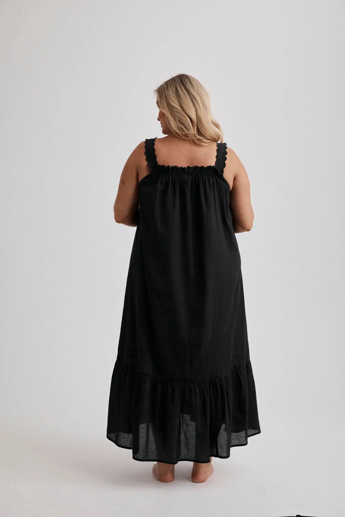 Lauren - Nightdress - Long - Black-Nightdress | XS- | Hank & Hera