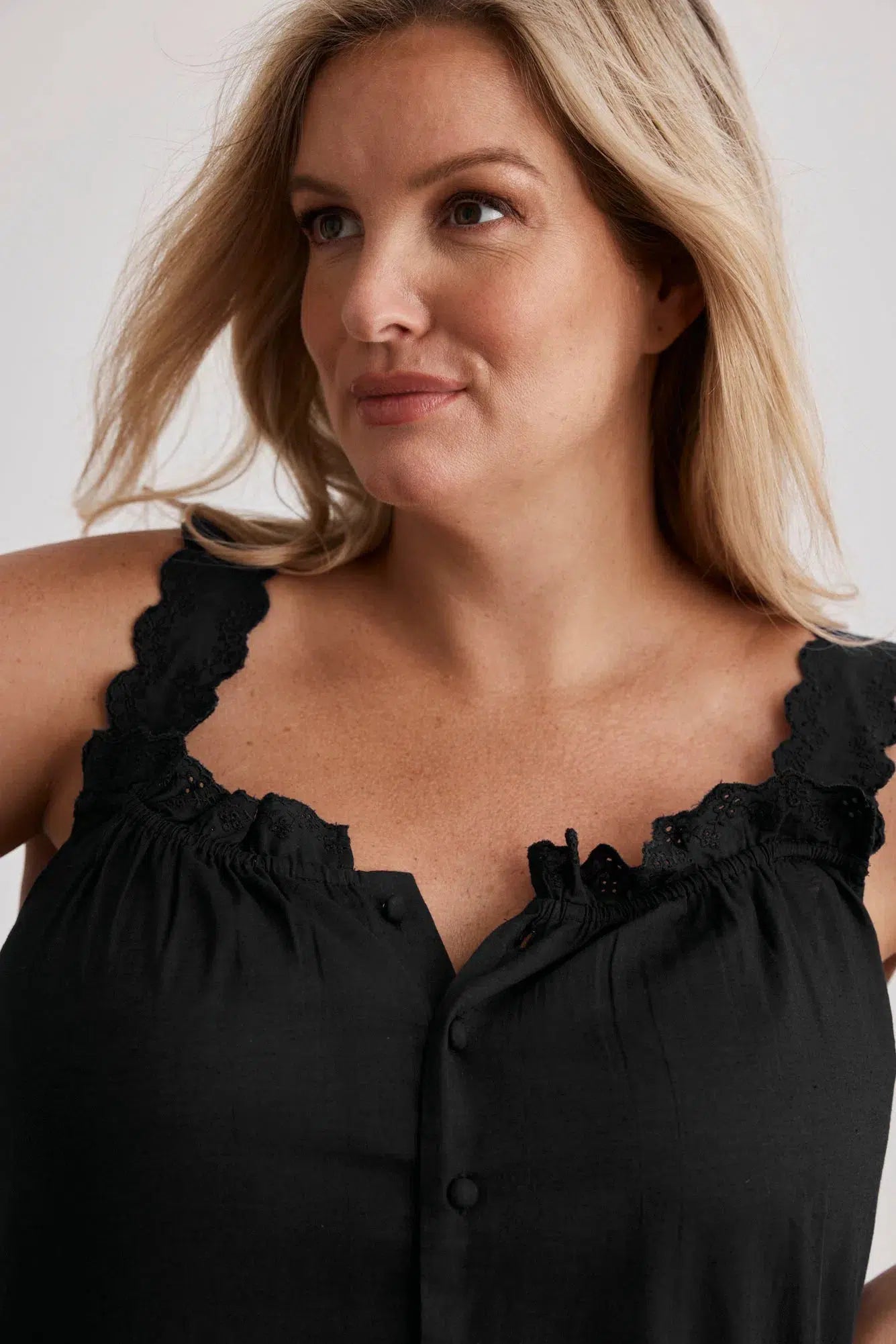 Lauren - Nightdress - Long - Black-Nightdress | XS- | Hank & Hera