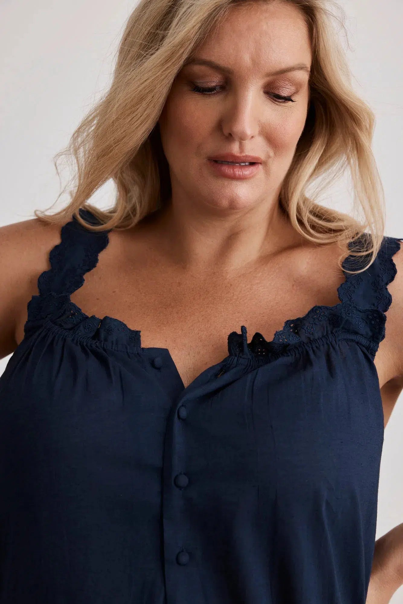 Lauren - Nightdress - Long - Navy-Nightdress | XS- | Hank & Hera