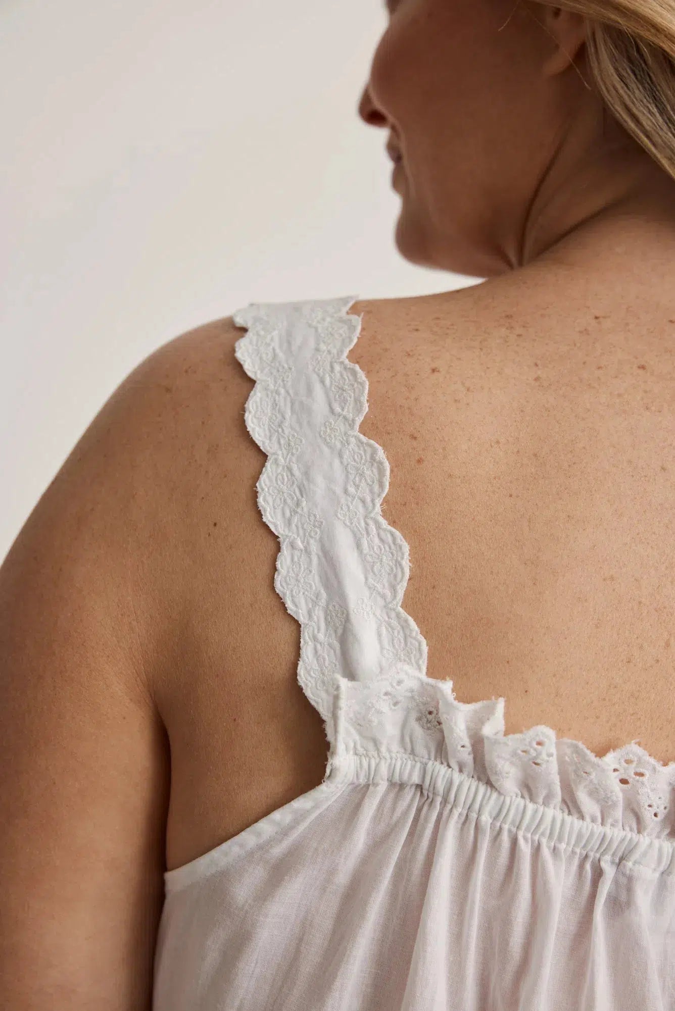 Lauren - Nightdress - Long - White-Nightdress | XS- | Hank & Hera