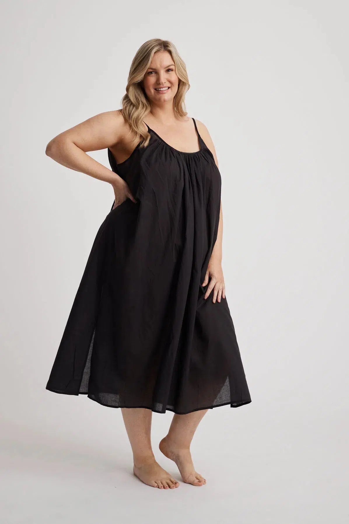 Leilani - Nightdress - Long - Black-Nightdress | XS- | Hank & Hera