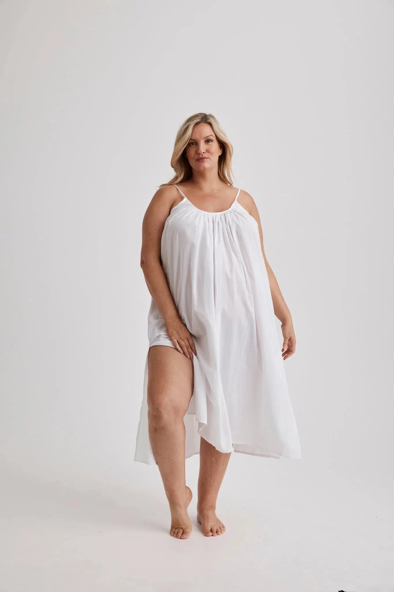Leilani - Nightdress - Long - White-Nightdress | S- | Hank & Hera