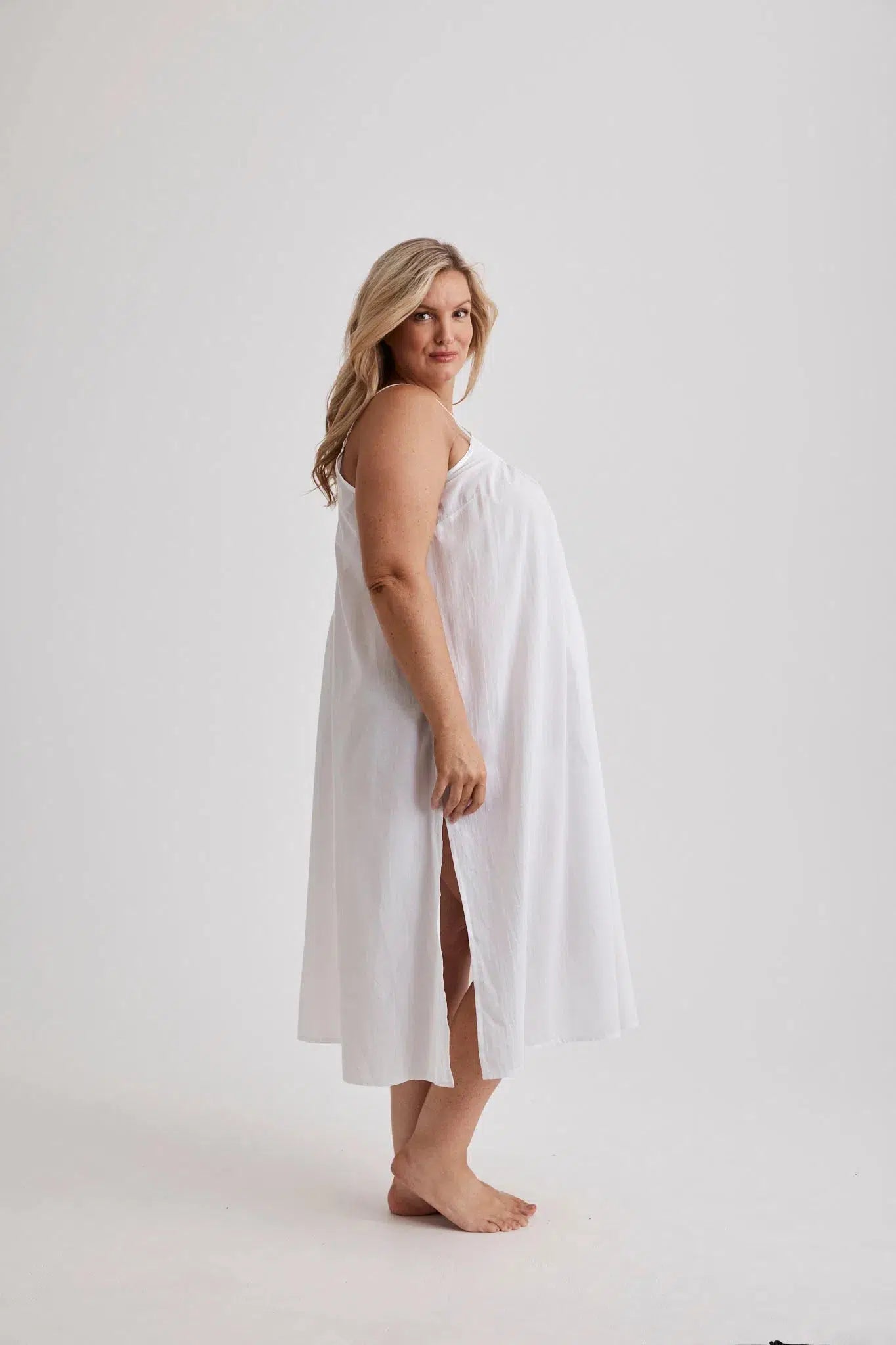 Leilani - Nightdress - Long - White-Nightdress | S- | Hank & Hera
