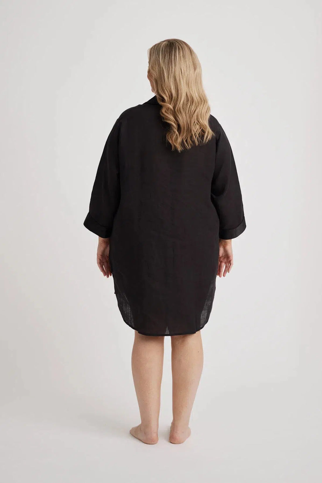 Melanie - Shirt Nightdress - Black-Shirt Nightdress | XS- | Hank & Hera