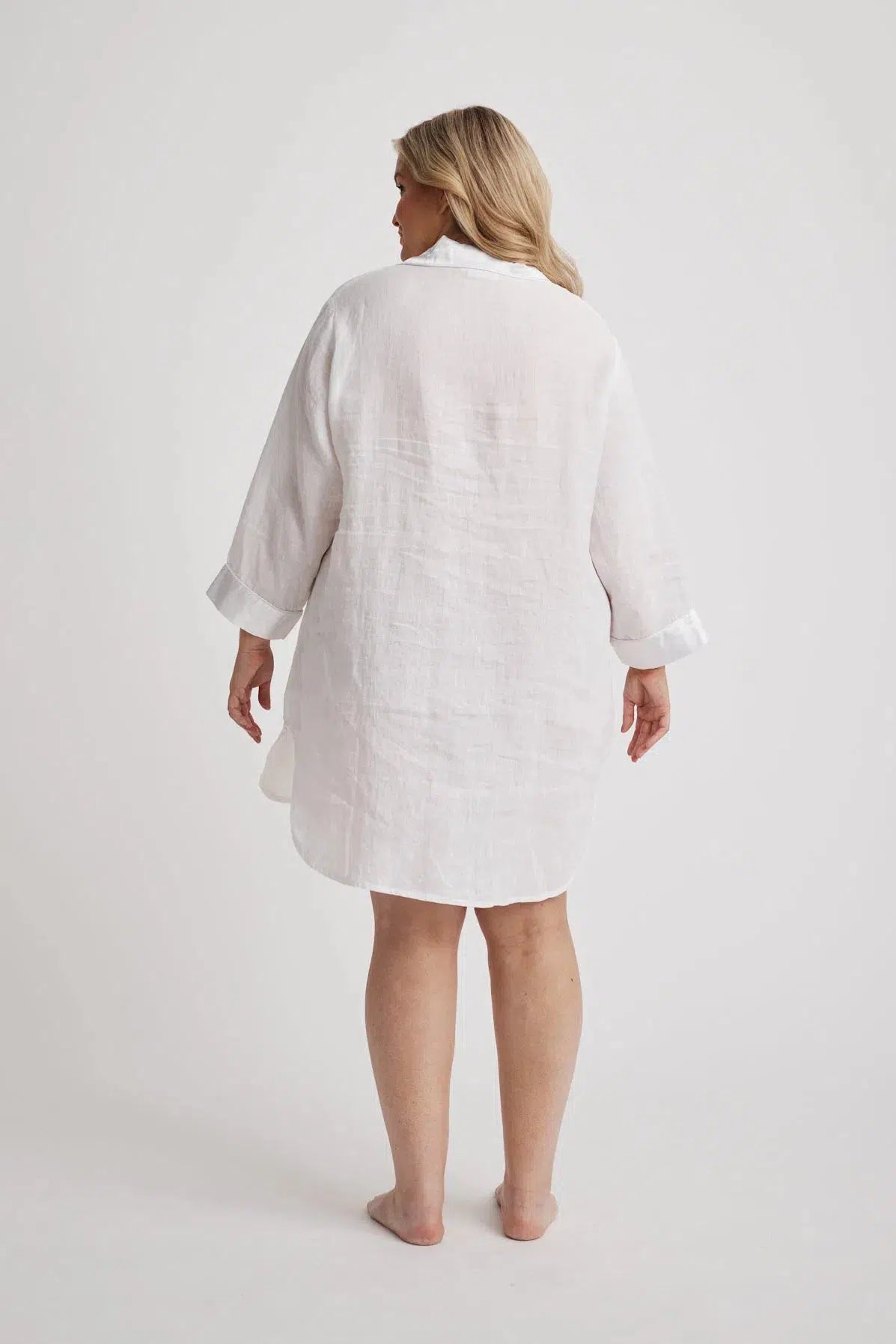 Melanie - Shirt Nightdress - White-Shirt Nightdress | XS- | Hank & Hera