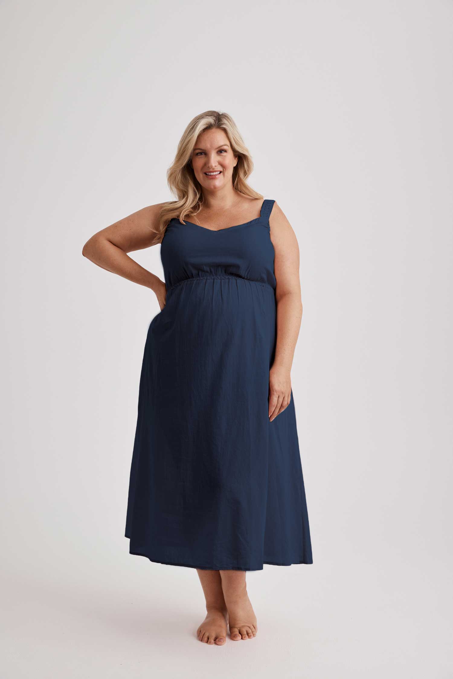 Jessica - Nightie - Mid Length - Navy