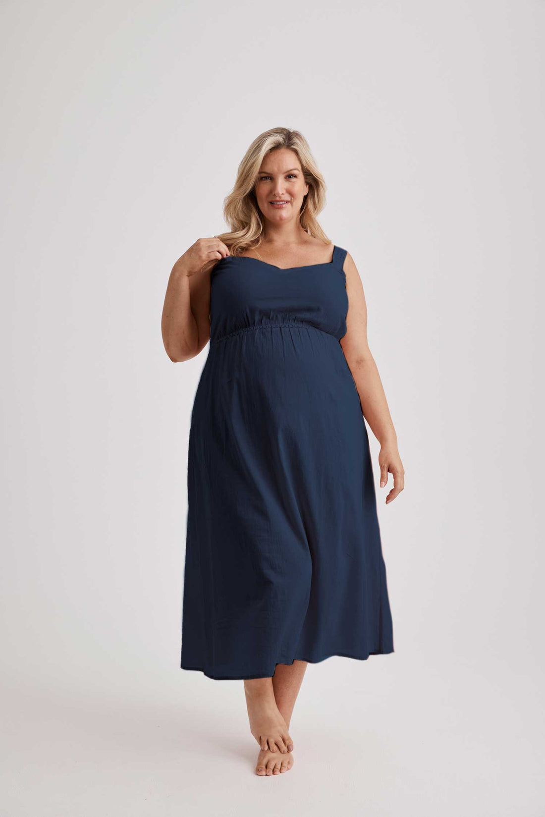 Jessica - Nightie - Mid Length - Navy