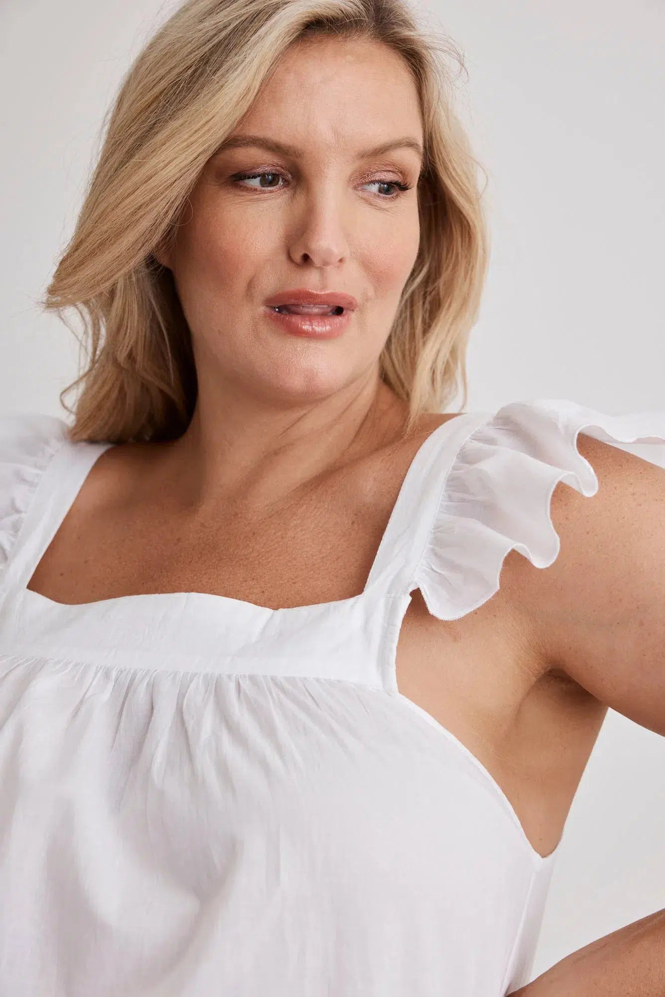 Polly - Nightie - Short - White-Nightie | XS- | Hank & Hera