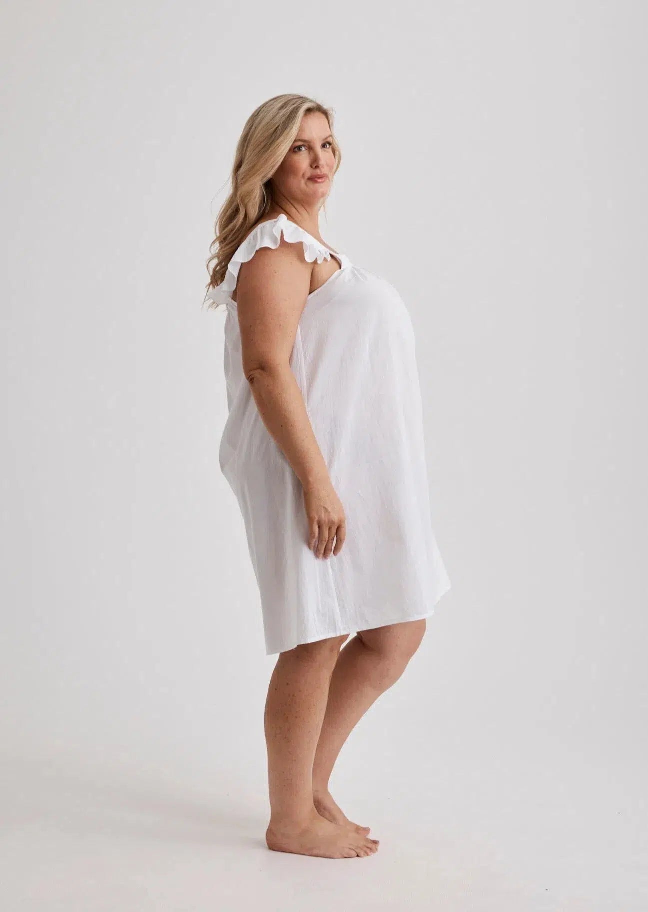 Polly - Nightie - Short - White-Nightie | XS- | Hank & Hera