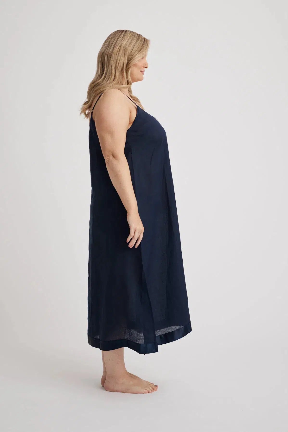 Renae - Slip Nightdress - Long - Navy-Slip Nightdress | XS- | Hank & Hera