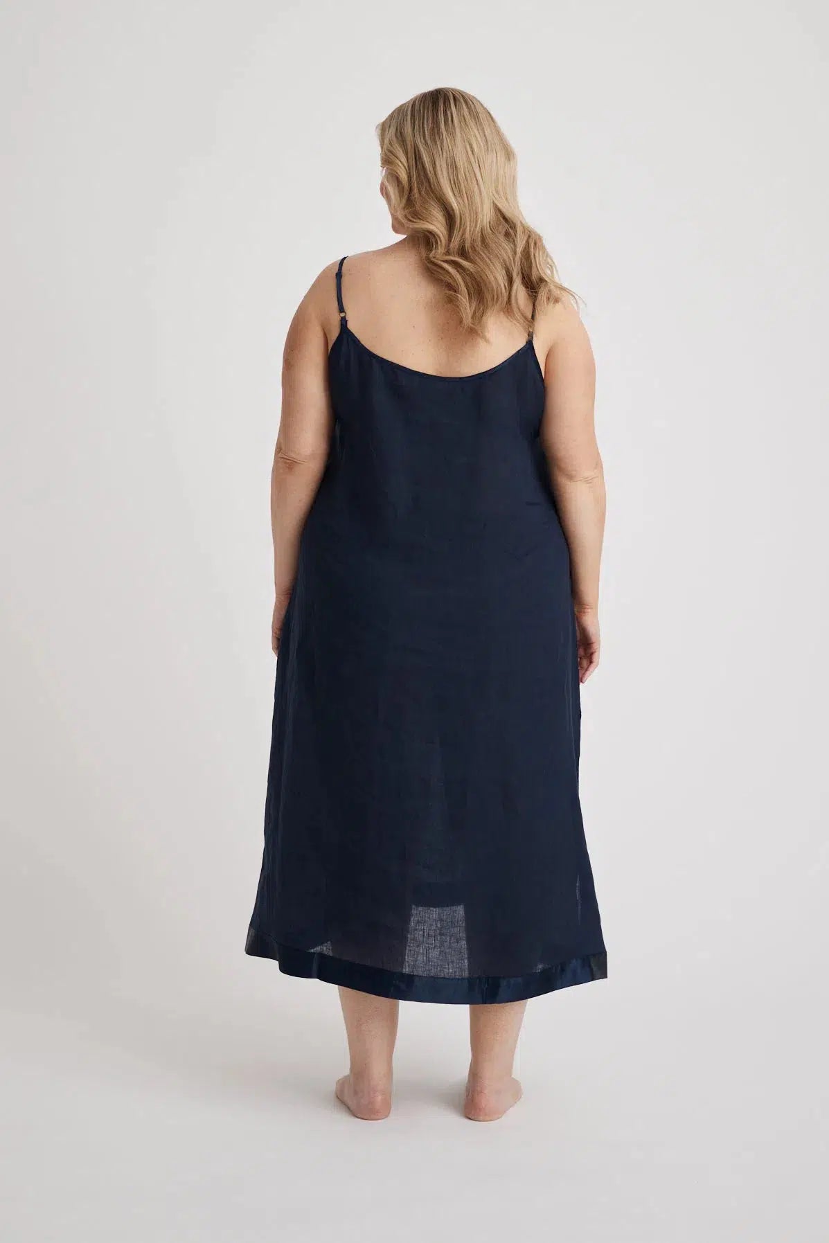 Renae - Slip Nightdress - Long - Navy-Slip Nightdress | XS- | Hank & Hera