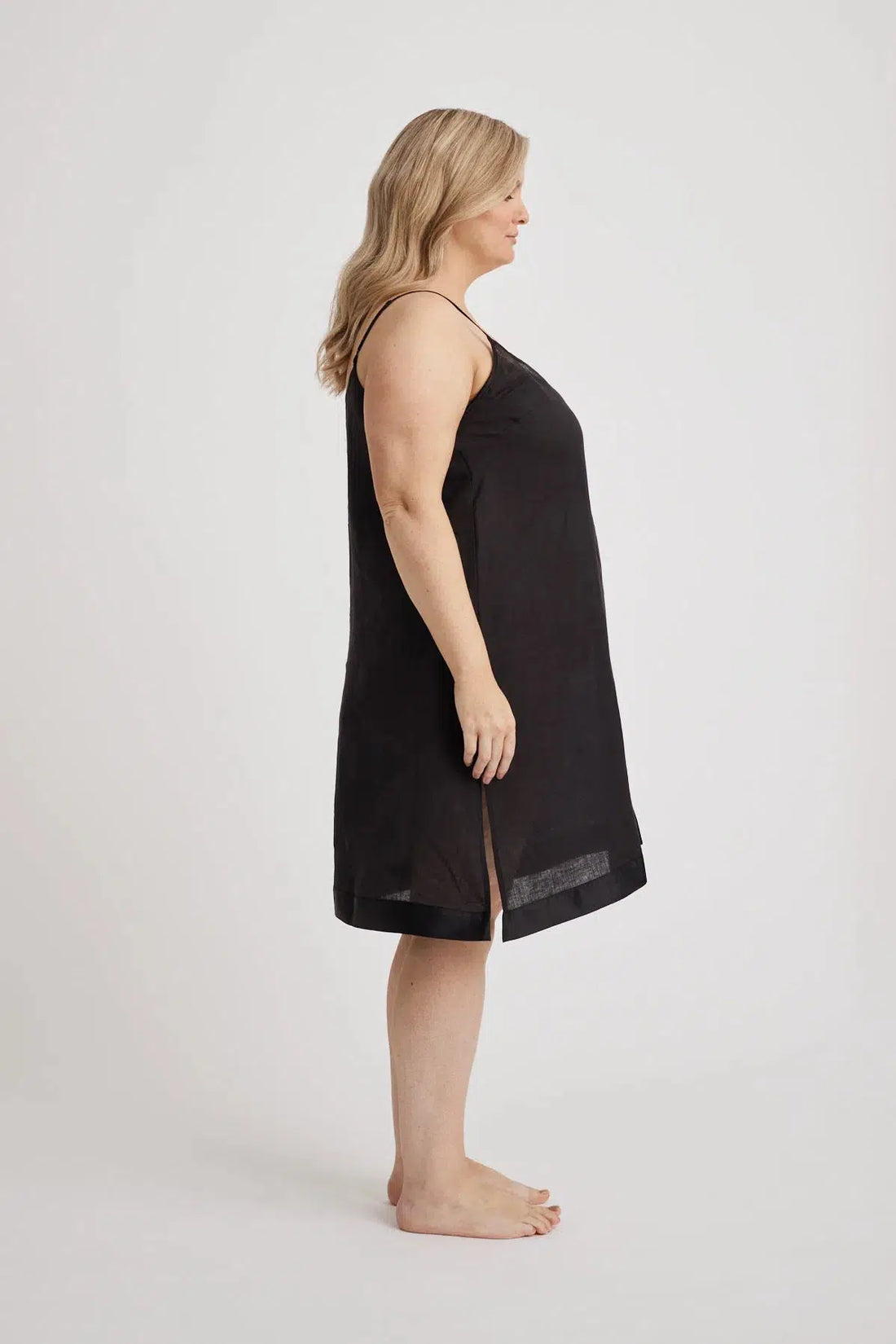 Renae - Slip Nightdress - Short - Black-Slip Nightdress | XS- | Hank & Hera