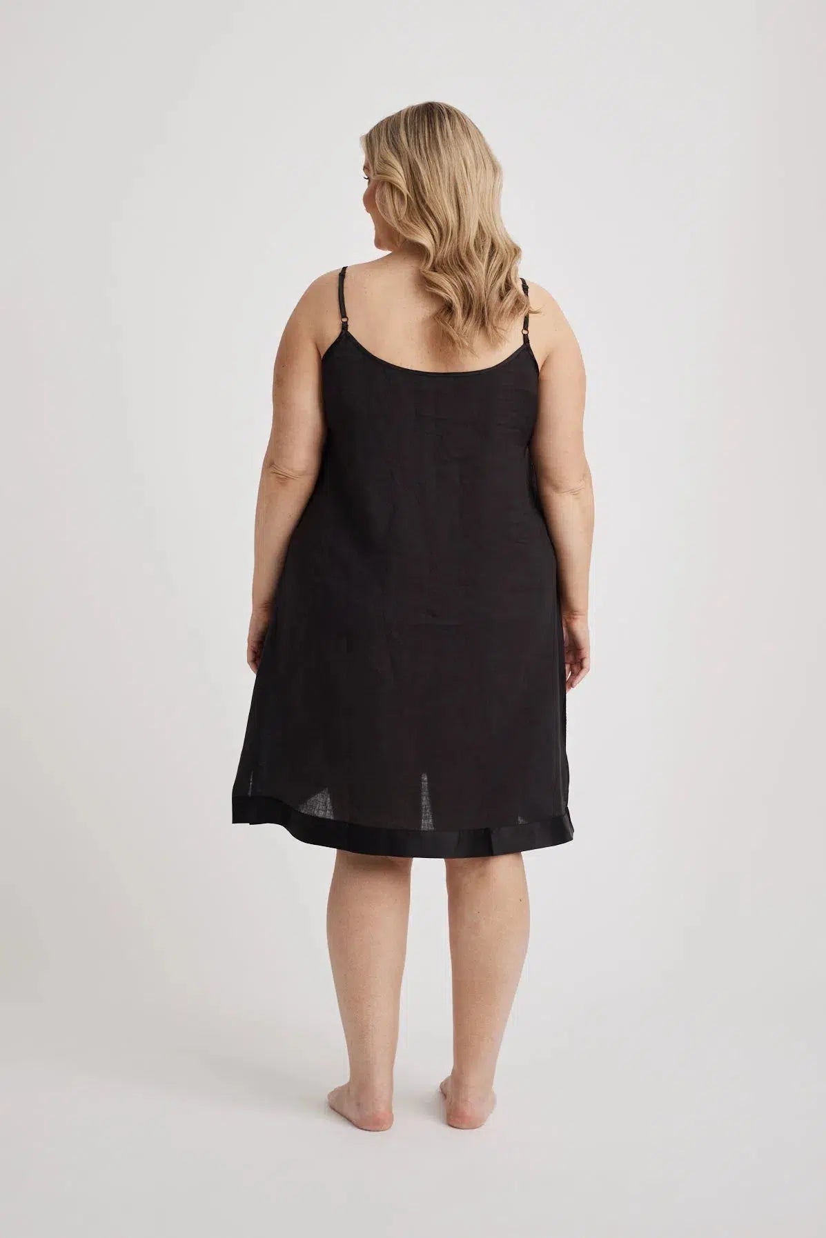 Renae - Slip Nightdress - Short - Black-Slip Nightdress | XS- | Hank & Hera